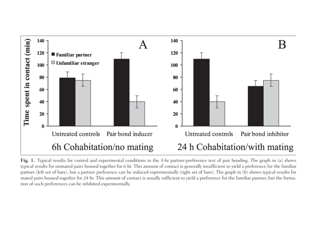 Fig. 1. Typical results for control and experimental conditions in the 3-hr partner-preference test…