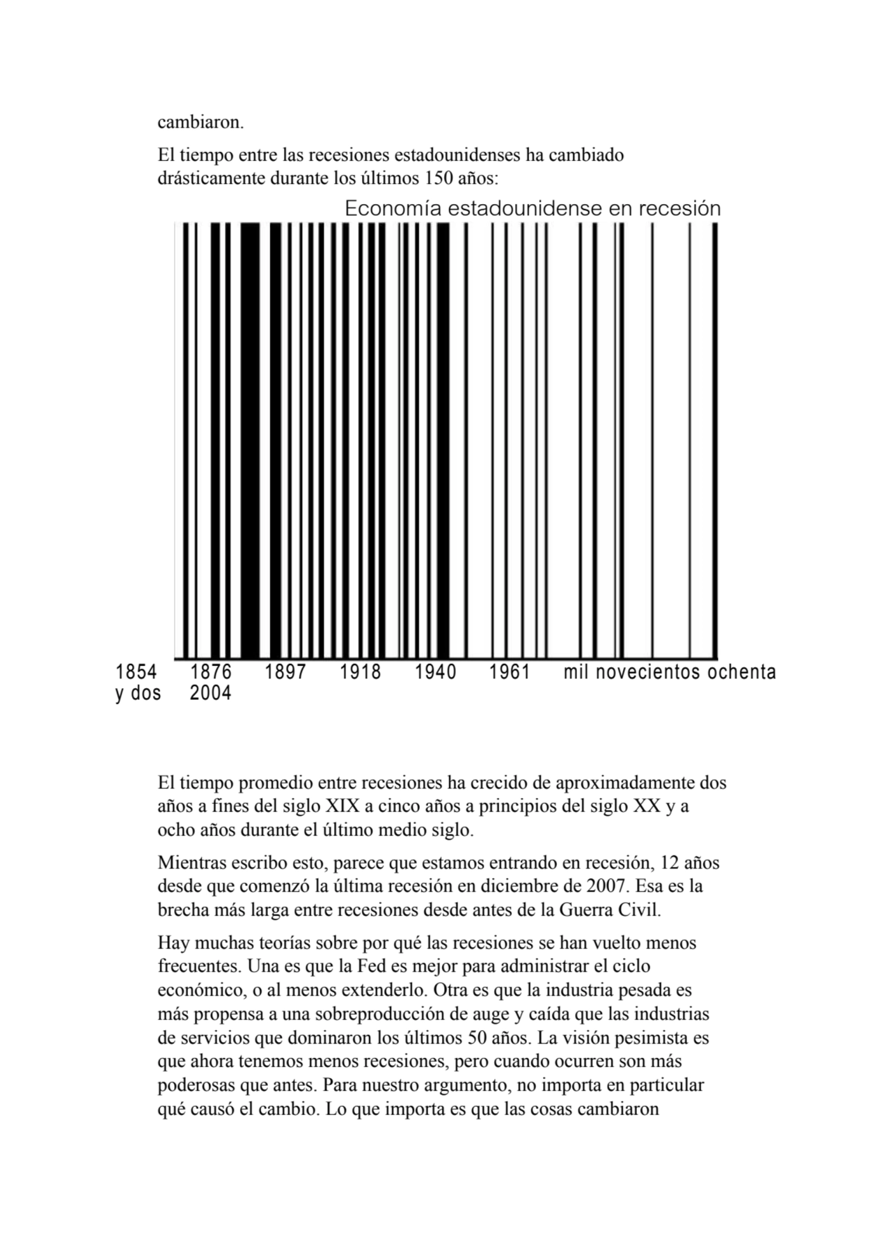 cambiaron.
El tiempo entre las recesiones estadounidenses ha cambiado 
drásticamente durante los …