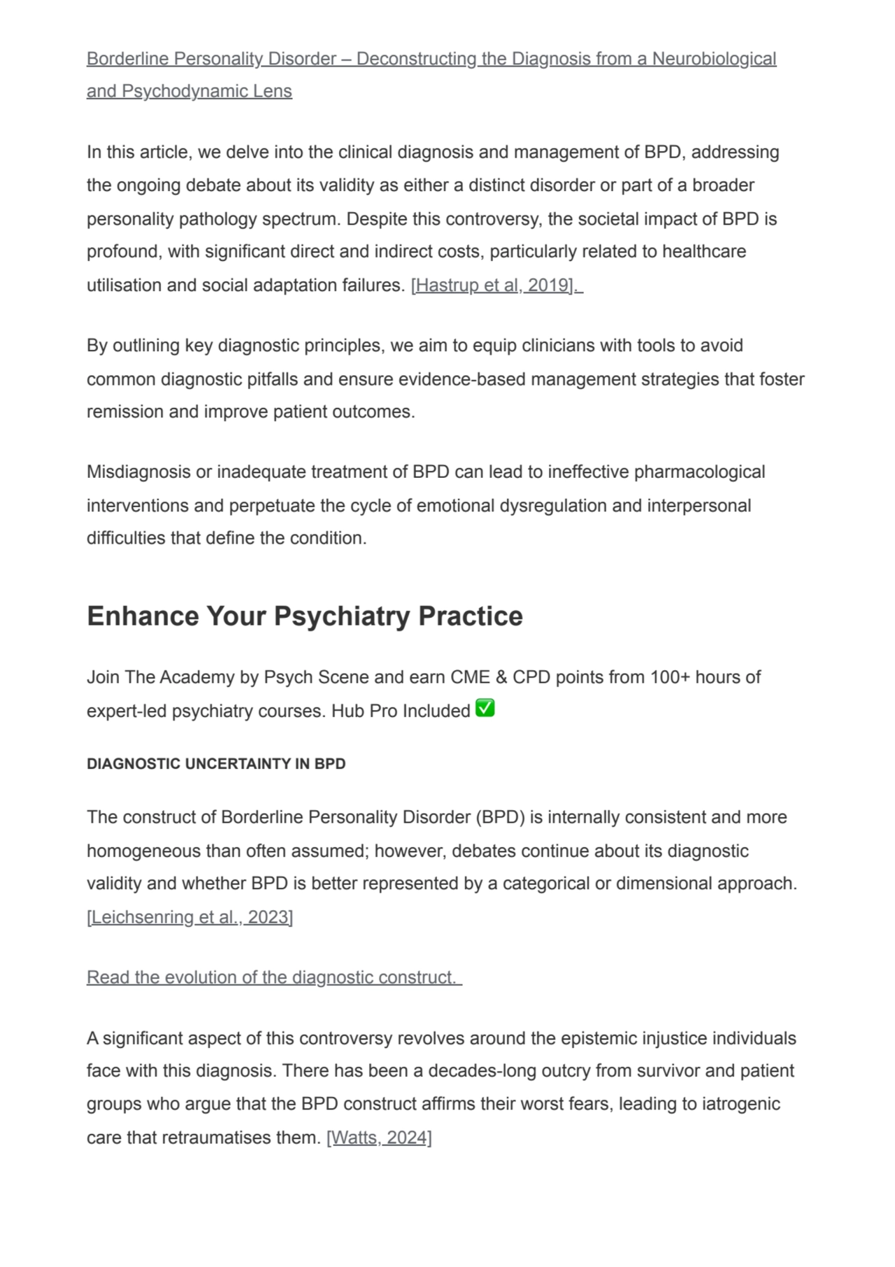 Borderline Personality Disorder – Deconstructing the Diagnosis from a Neurobiological
and Psychody…