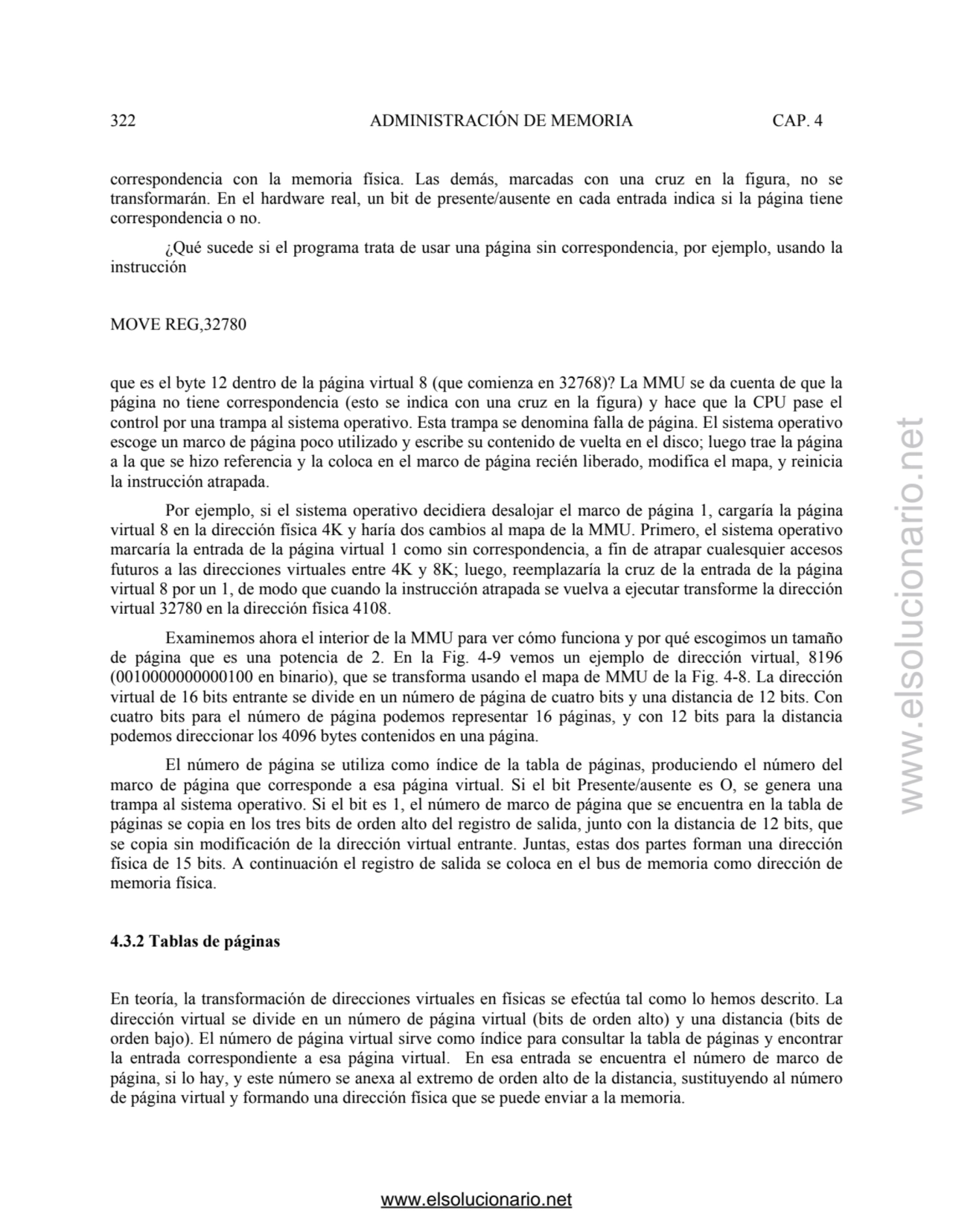 322 ADMINISTRACIÓN DE MEMORIA CAP. 4 
correspondencia con la memoria física. Las demás, marcadas c…