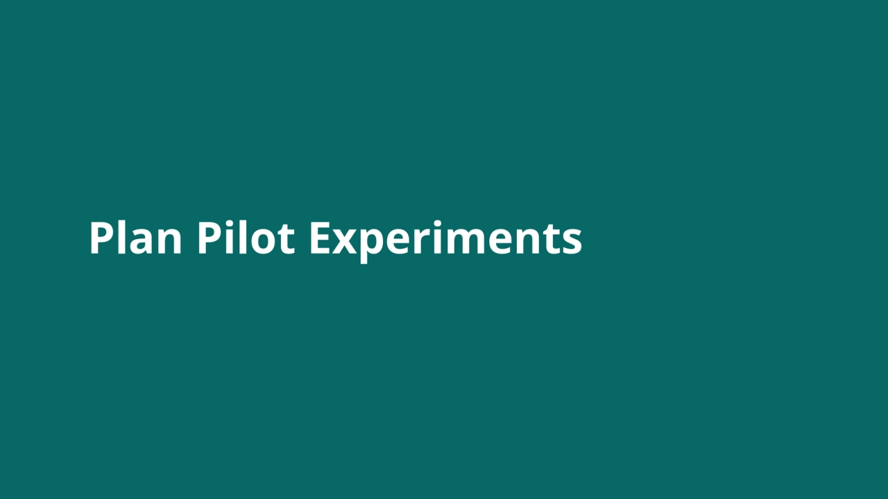 Plan Pilot Experiments