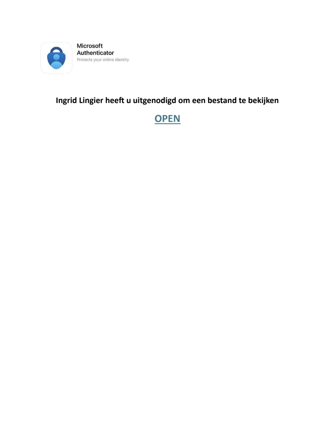 Ingrid Lingier heeft u uitgenodigd om een bestand te bekijken
OPEN