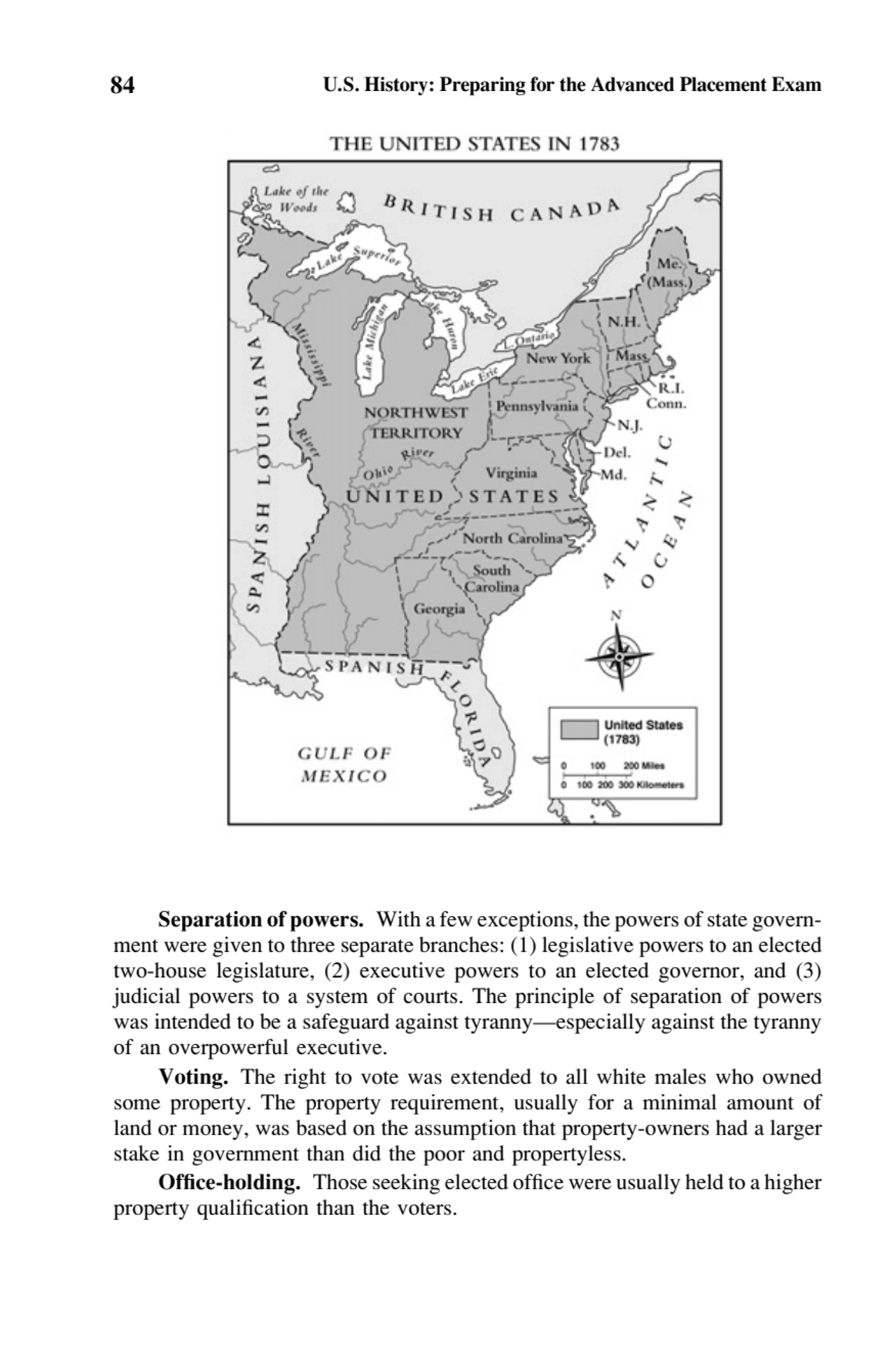 84 U.S. History: Preparing for the Advanced Placement Exam
Separation of powers. With a few except…