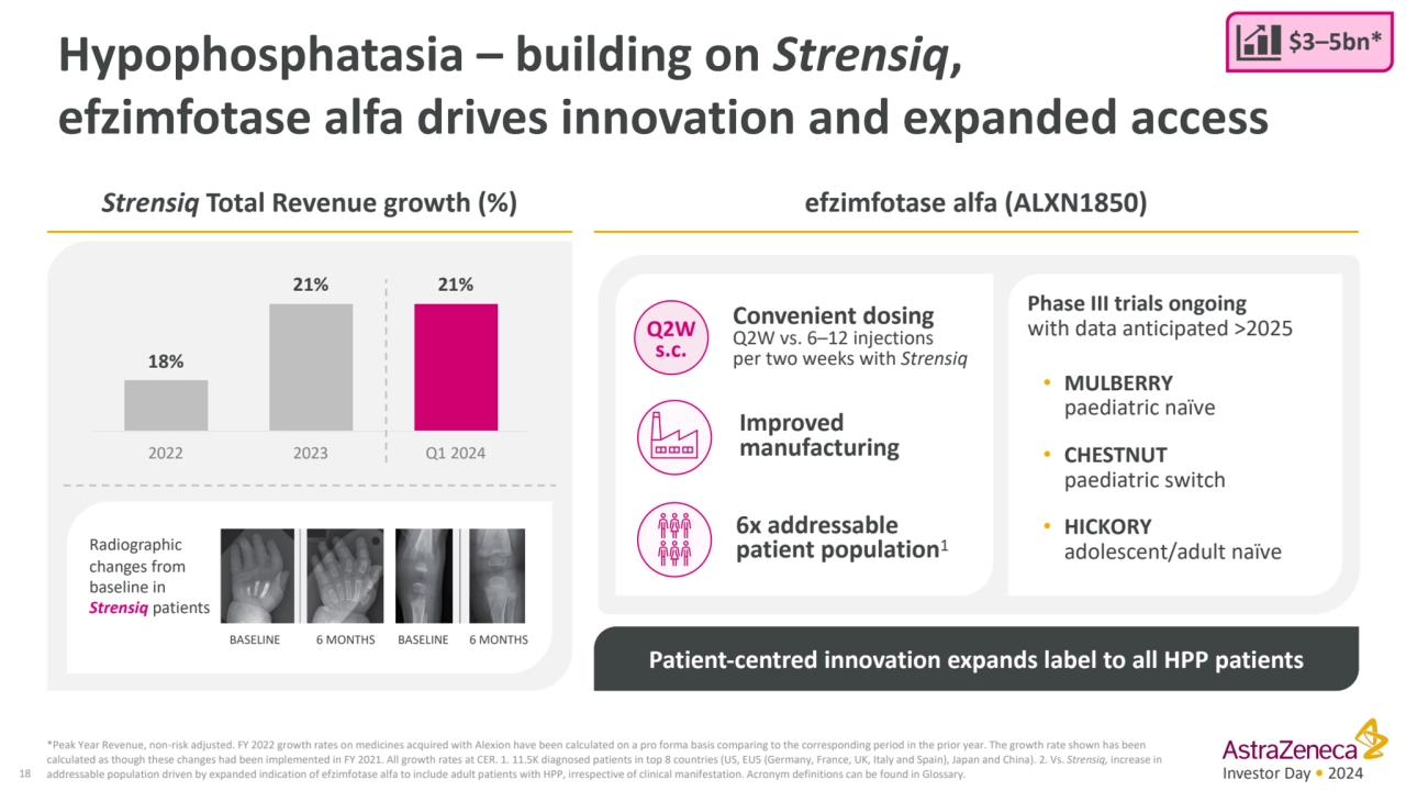 Investor Day • 2024
Hypophosphatasia – building on Strensiq, 
efzimfotase alfa drives innovation …