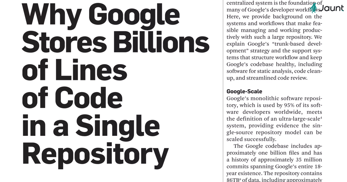 Why Google Stores Billions of Lines of Code in a Single Repository