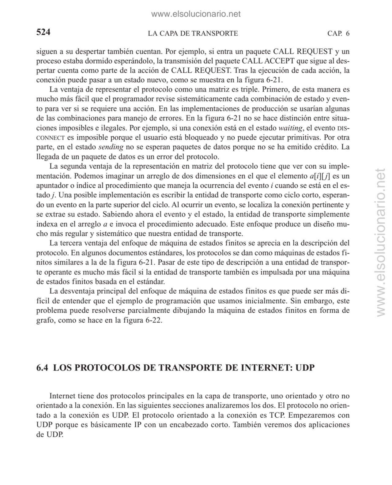 LA CAPA DE TRANSPORTE
siguen a su despertar también cuentan. Por ejemplo, si entra un paquete CALL…