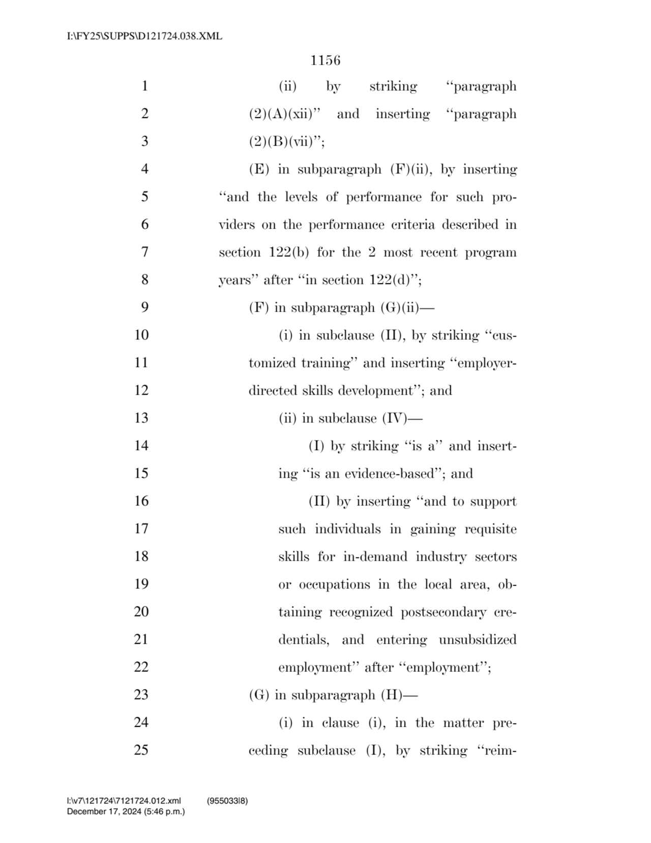 1156 
1 (ii) by striking ‘‘paragraph 
2 (2)(A)(xii)’’ and inserting ‘‘paragraph 
3 (2)(B)(vii)’’…