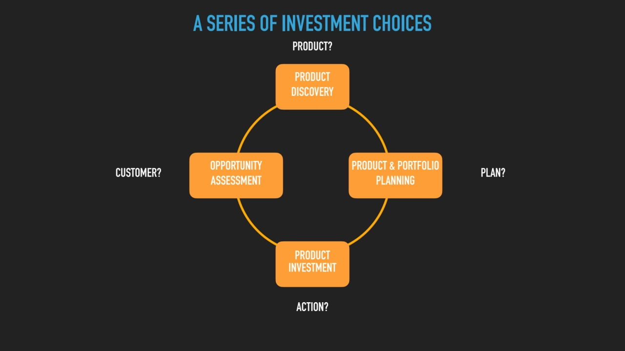 OPPORTUNITY 
ASSESSMENT
PRODUCT 
INVESTMENT
PRODUCT 
DISCOVERY
PRODUCT & PORTFOLIO 
PLANNING…