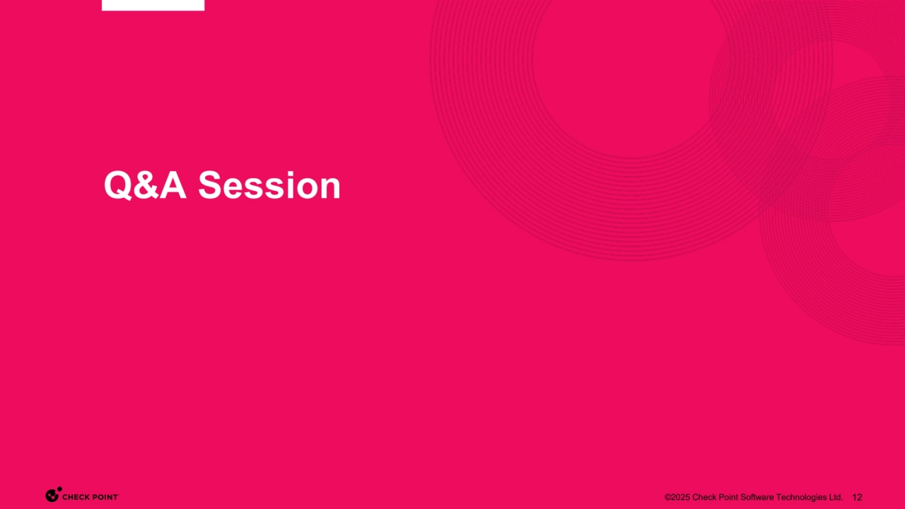 ©2025 Check Point Software Technologies Ltd. 12
Q&A Session