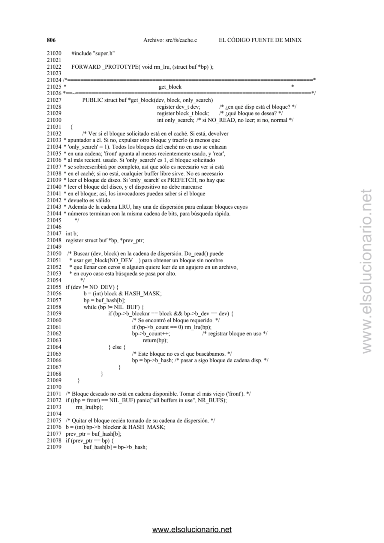 806 Archivo: src/fs/cache.c EL CÓDIGO FUENTE DE MINIX 
21020 #include "super.h" 
21021 
21022 FO…