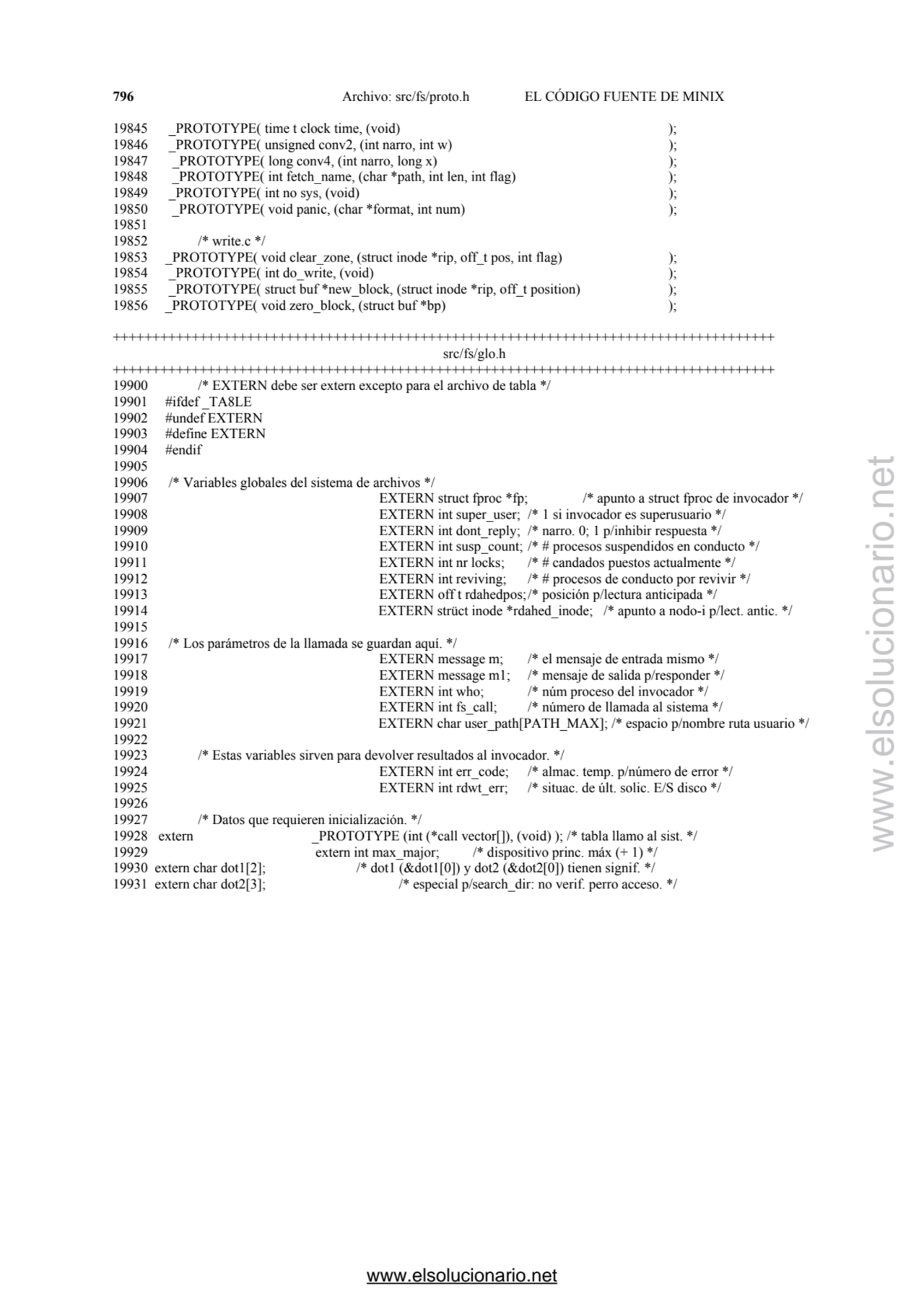 796 Archivo: src/fs/proto.h EL CÓDIGO FUENTE DE MINIX 
19845 _PROTOTYPE( time t clock time, (void)…