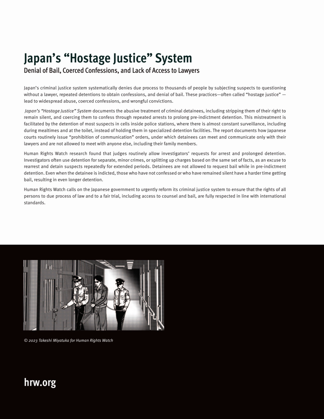 hrw.org
© 2023 Takeshi Miyatuka for Human Rights Watch
Japan’s criminal justice system systematic…