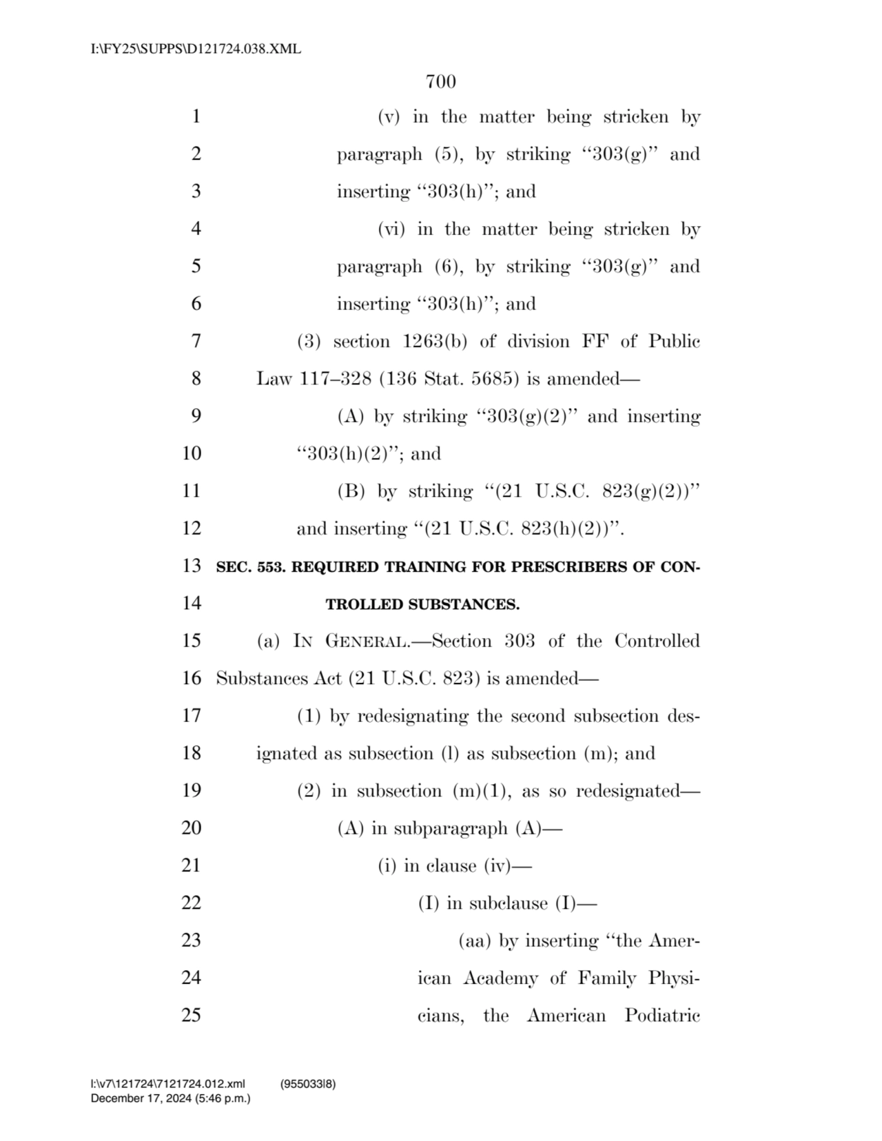 700 
1 (v) in the matter being stricken by 
2 paragraph (5), by striking ‘‘303(g)’’ and 
3 inser…