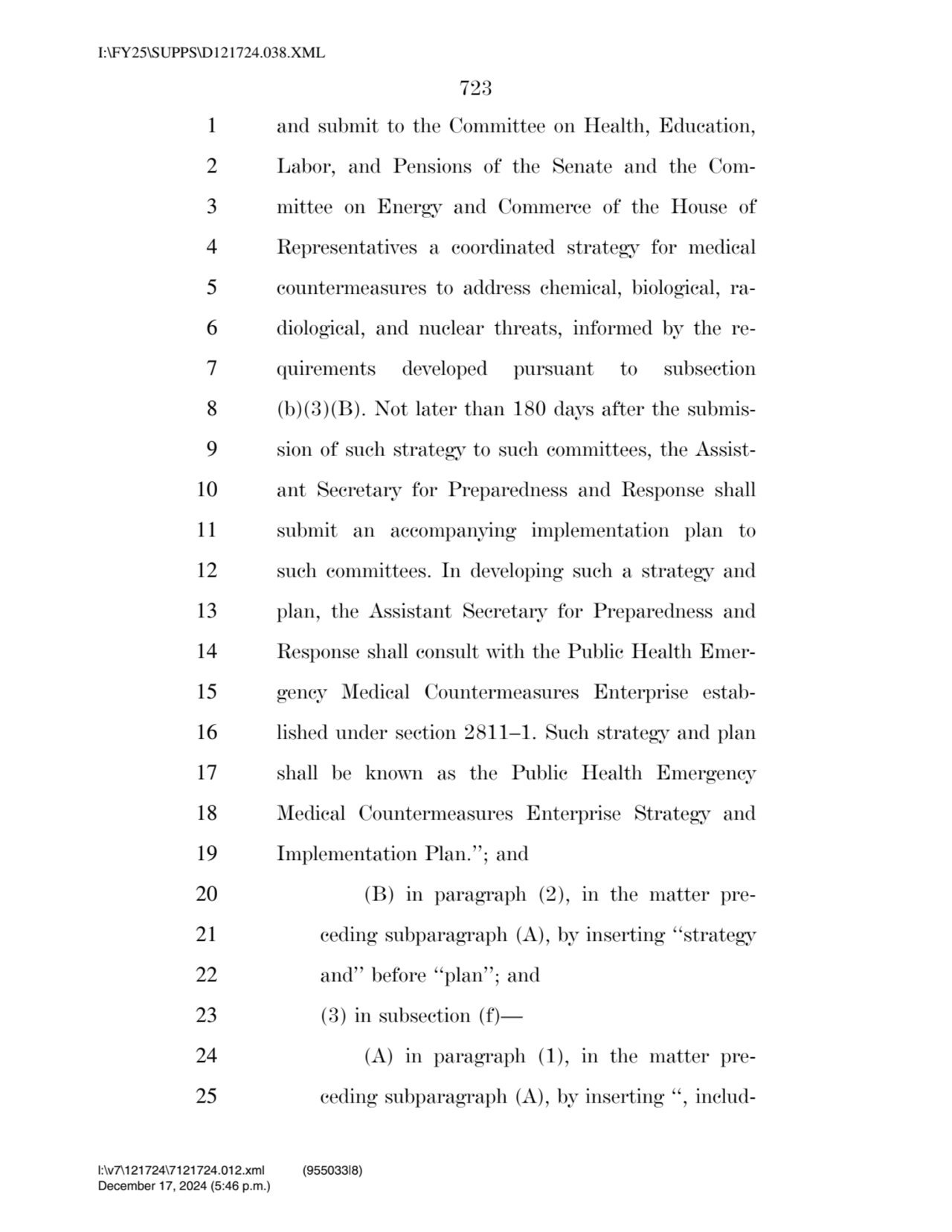 723 
1 and submit to the Committee on Health, Education, 
2 Labor, and Pensions of the Senate and…