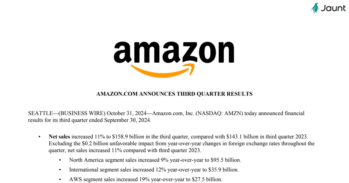 Amazon 3q 2024 business results 