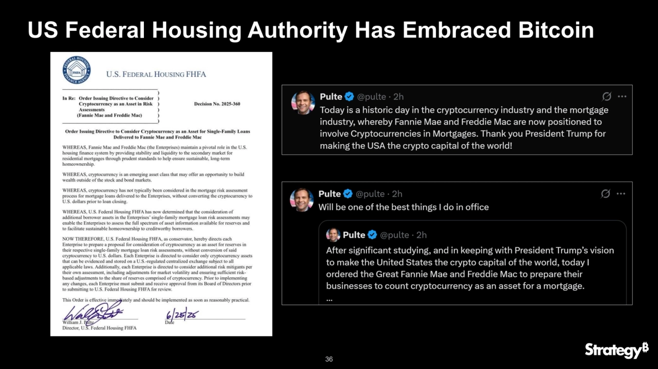 36
US Federal Housing Authority Has Embraced Bitcoin
