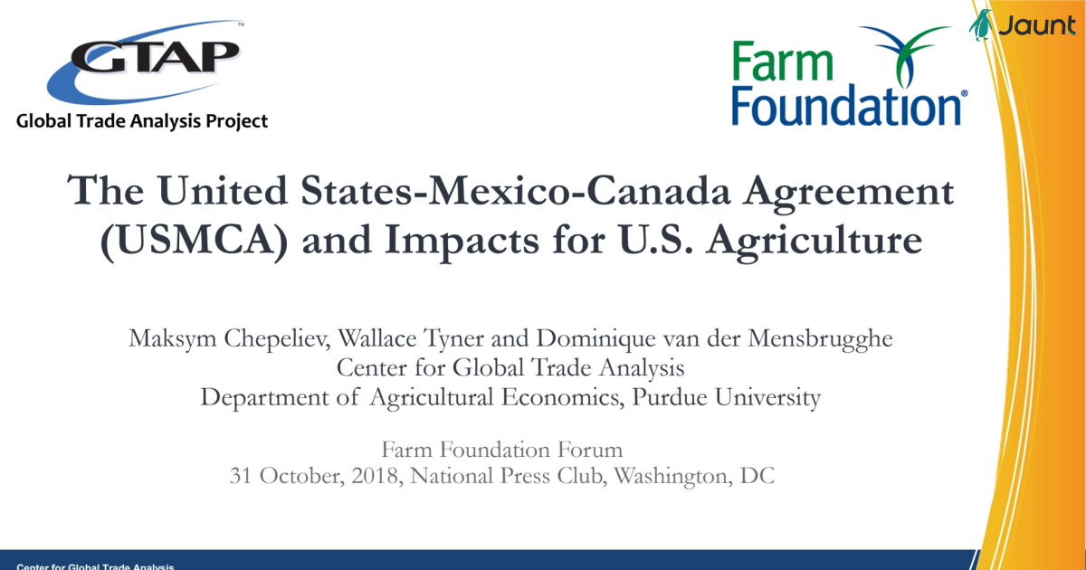 The United States-Mexico-Canada Agreement and Impacts for U.S. Agriculture