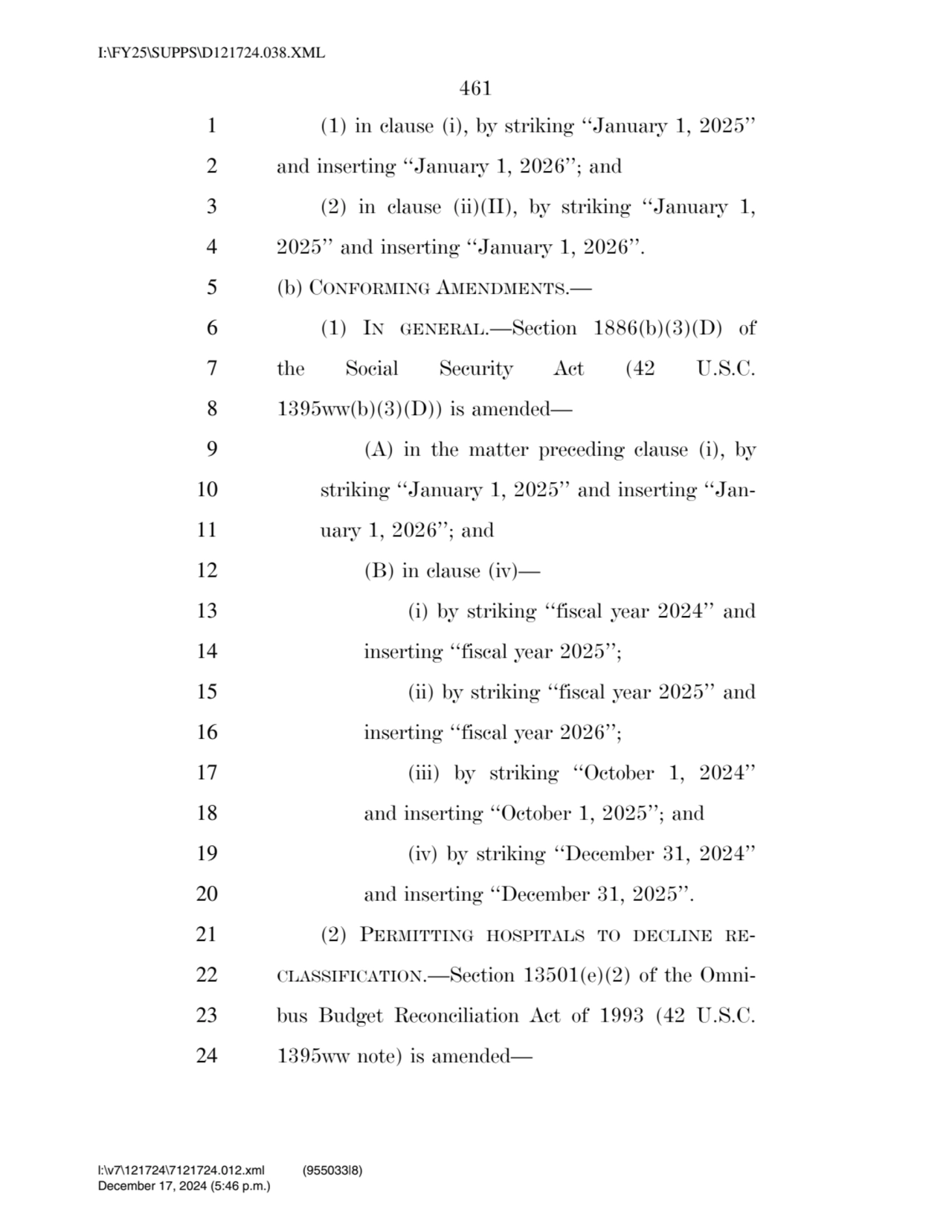 461 
1 (1) in clause (i), by striking ‘‘January 1, 2025’’ 
2 and inserting ‘‘January 1, 2026’’; a…