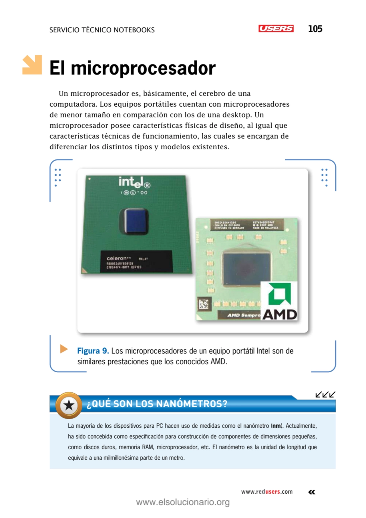 SERVICIO TÉCNICO NOTEBOOKS 105
www.redusers.com
El microprocesador
Un microprocesador es, básica…