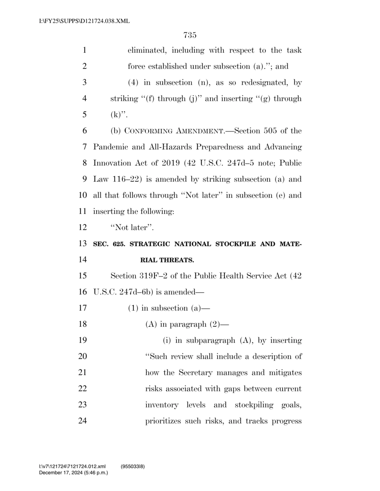 735 
1 eliminated, including with respect to the task 
2 force established under subsection (a).’…