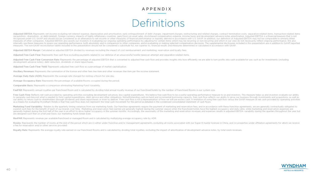 Investor Presentation - Wyndham Hotels Q2 2025 - Page 40