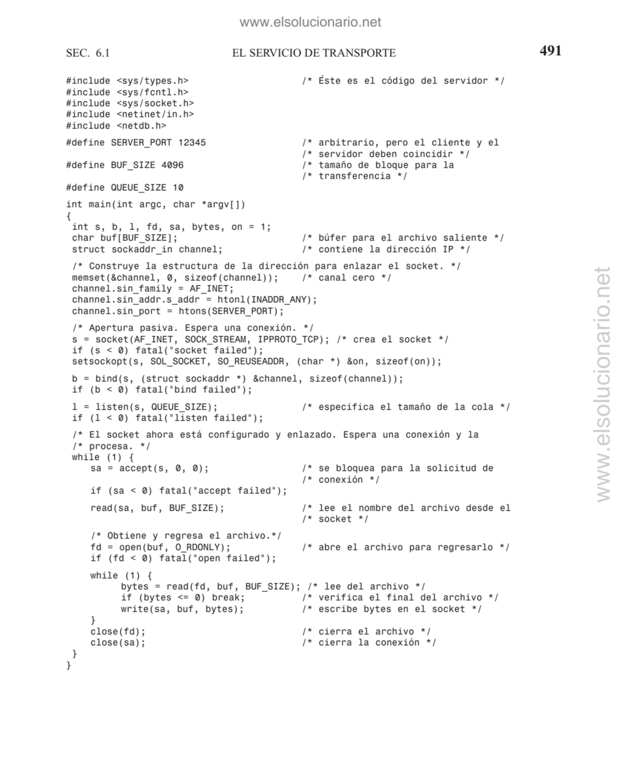 SEC. 6.1 EL SERVICIO DE TRANSPORTE 491
#include <sys/types.h> /* Éste es el código del servidor */…