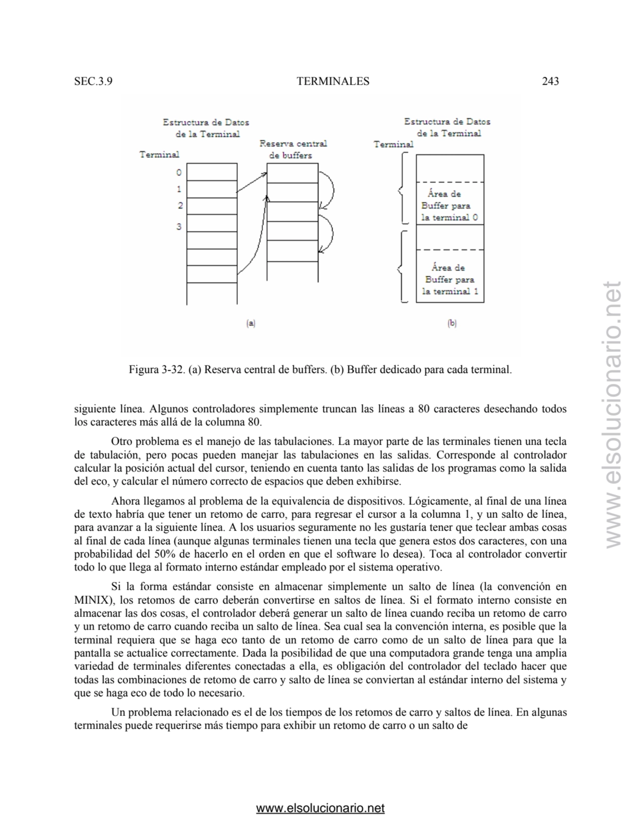 SEC.3.9 TERMINALES 243 
Figura 3-32. (a) Reserva central de buffers. (b) Buffer dedicado para cada…