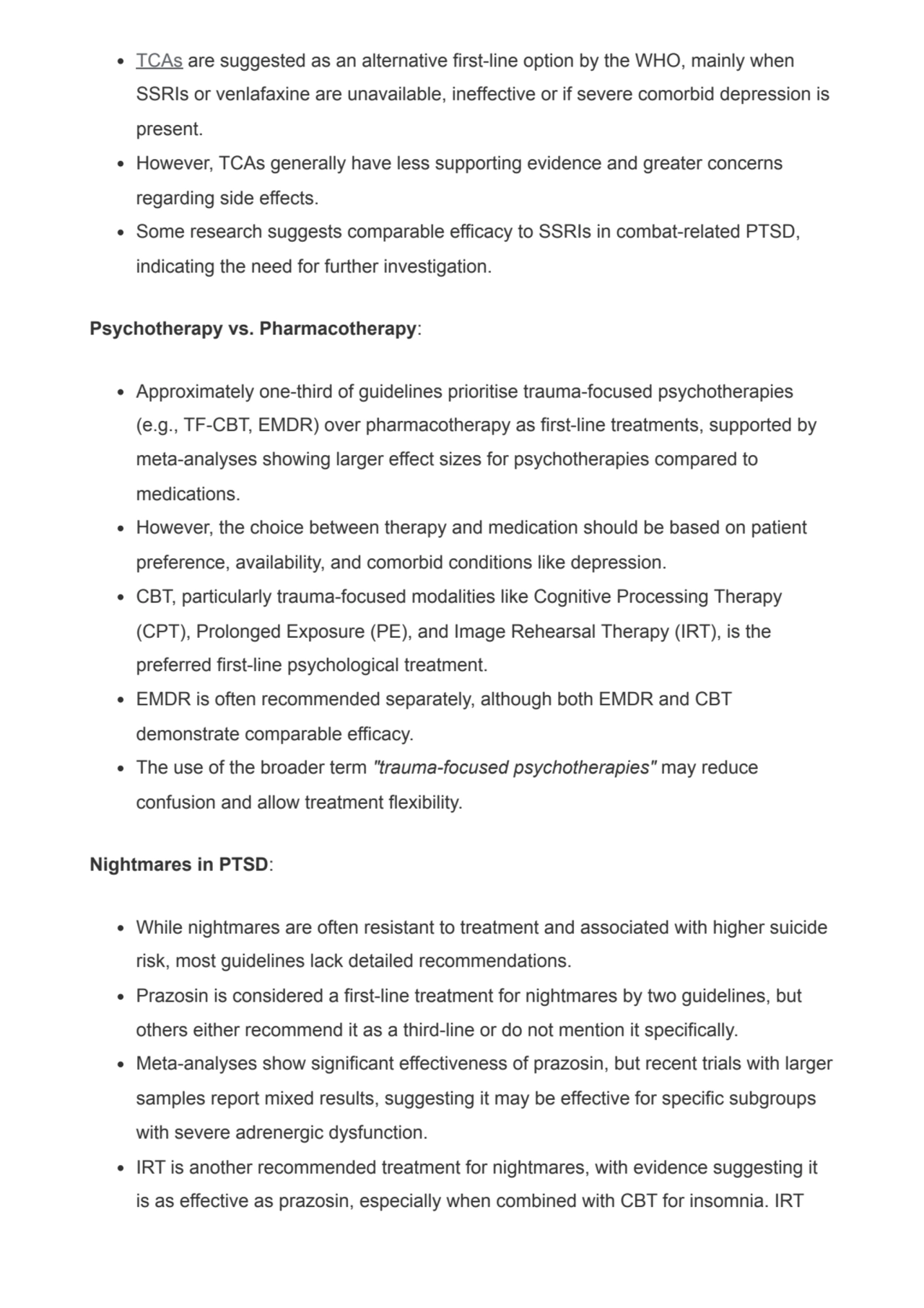 TCAs are suggested as an alternative first-line option by the WHO, mainly when
SSRIs or venlafaxin…