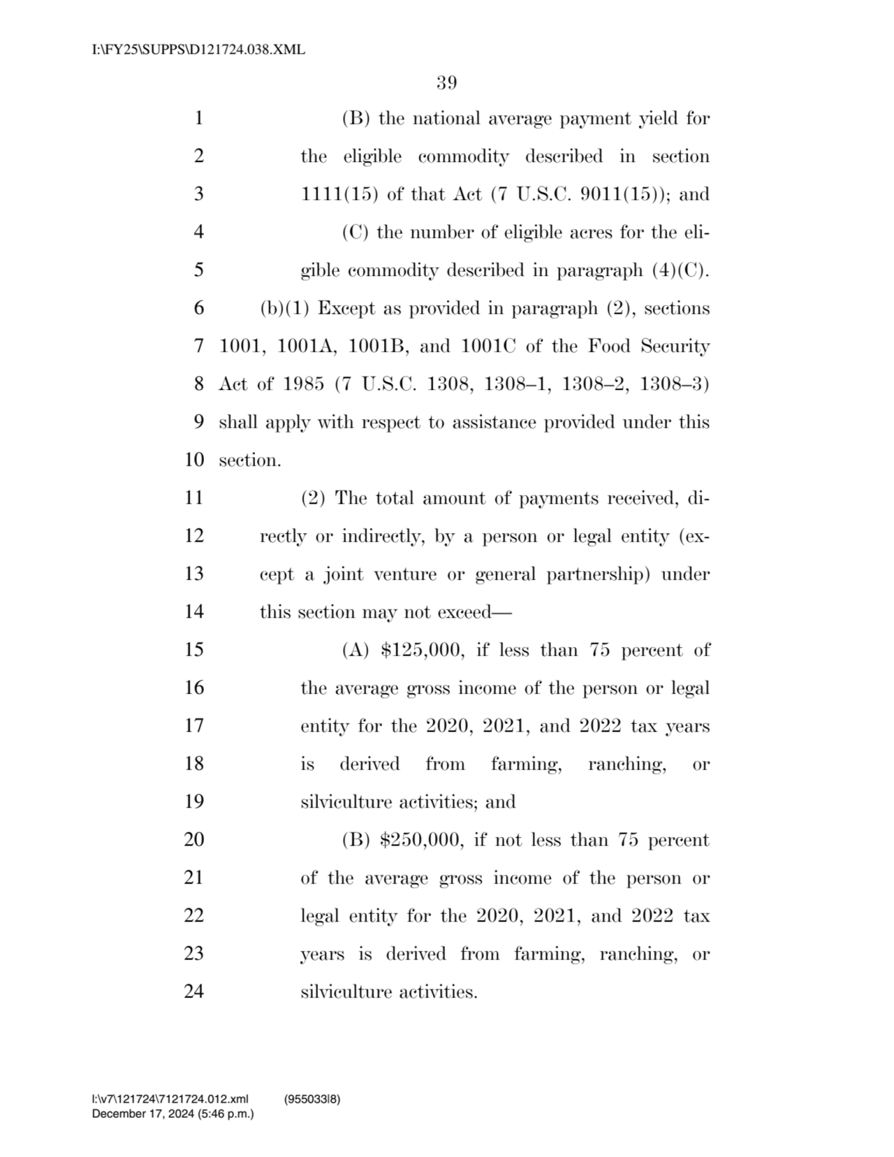 39 
1 (B) the national average payment yield for 
2 the eligible commodity described in section 
…