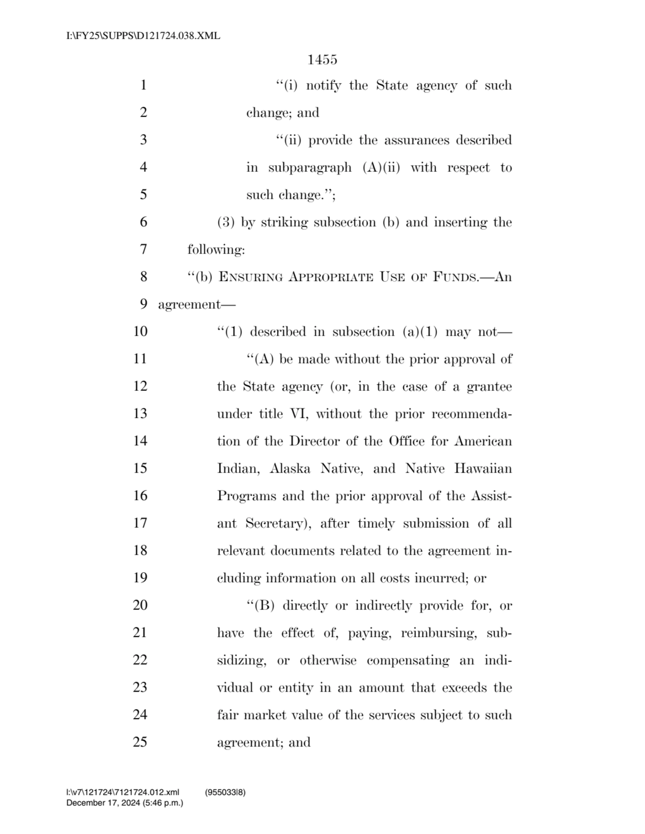 1455 
1 ‘‘(i) notify the State agency of such 
2 change; and 
3 ‘‘(ii) provide the assurances de…