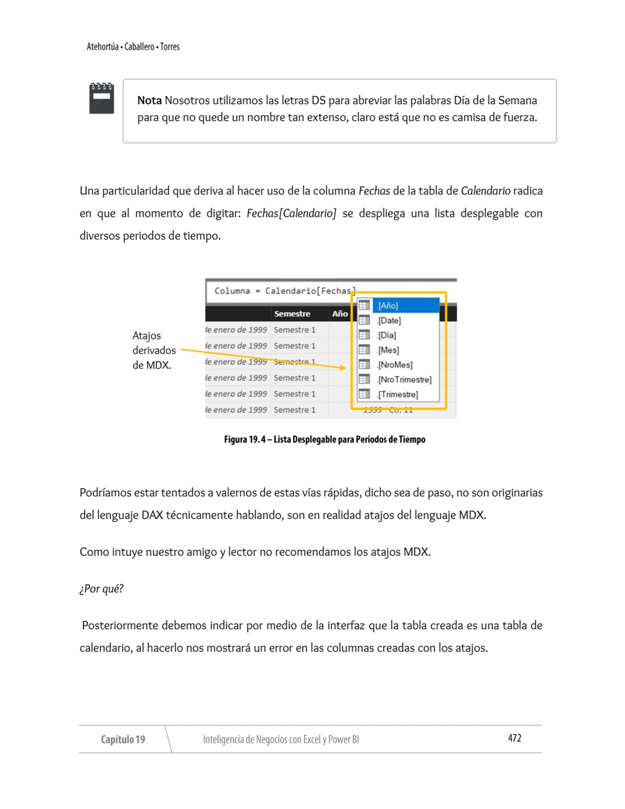 Una particularidad que deriva al hacer uso de la columna Fechas de la tabla de Calendario radica 
…