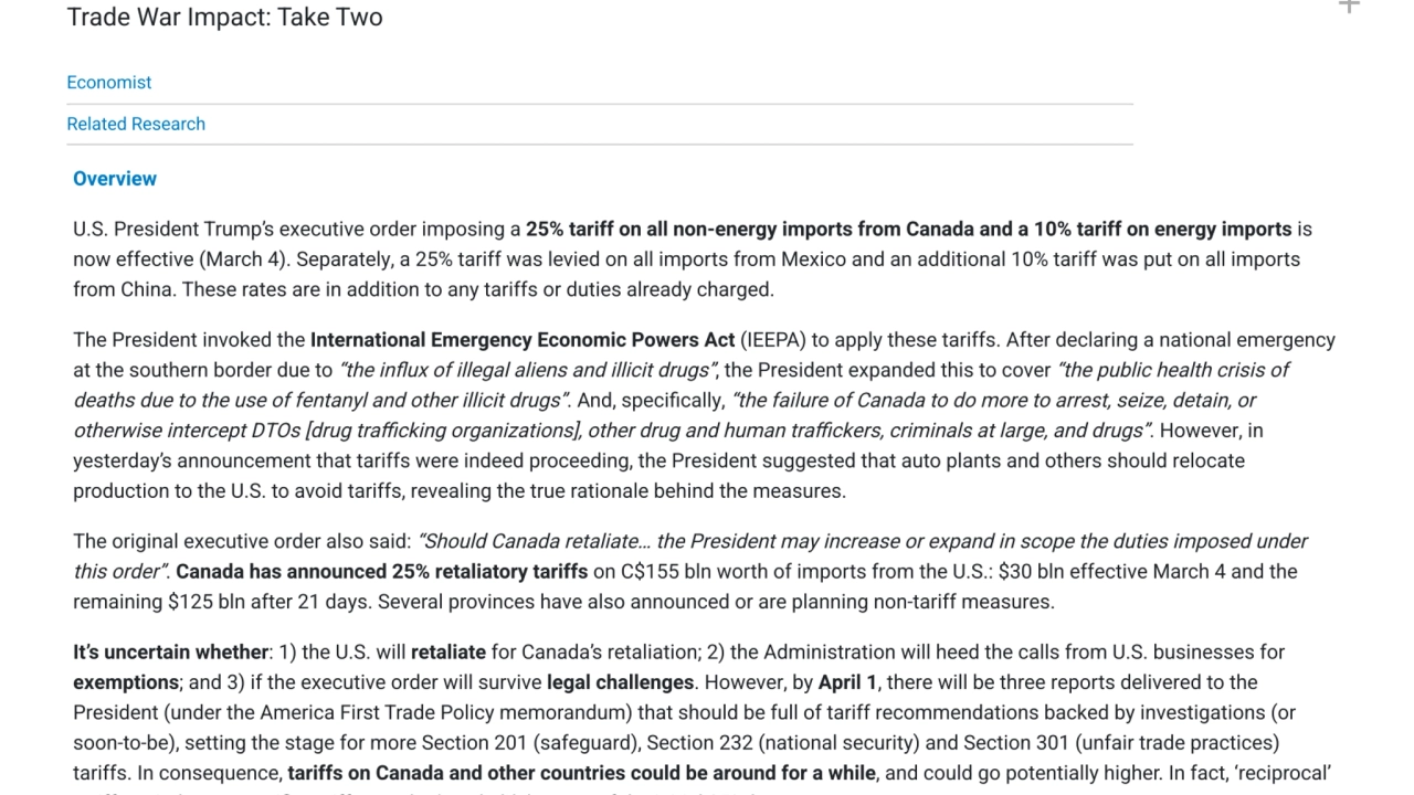 EconoFACTSMarch 04, 2025 | 09:35Trade War Impact: Take Two