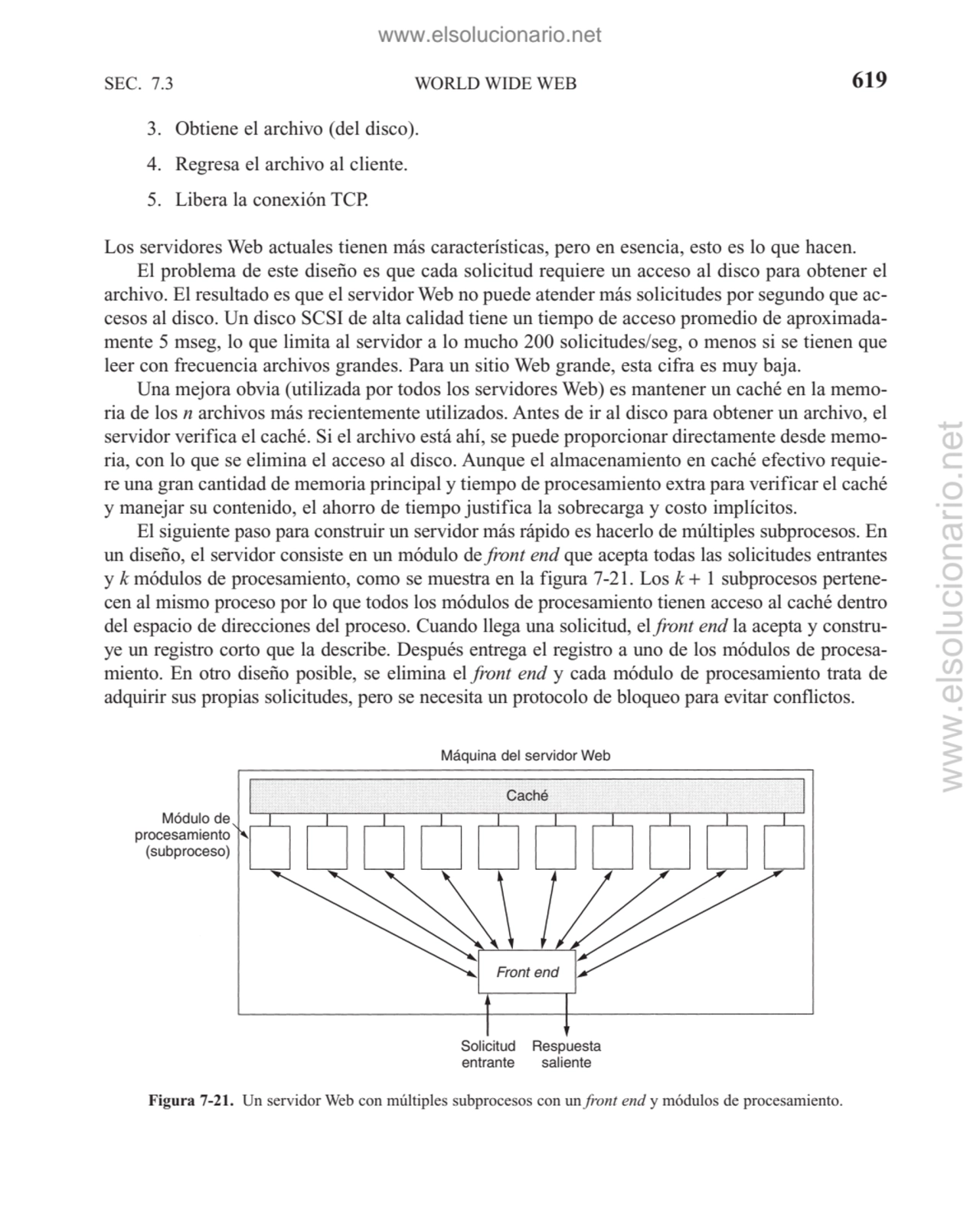 WORLD WIDE WEB
3. Obtiene el archivo (del disco).
4. Regresa el archivo al cliente.
5. Libera la…