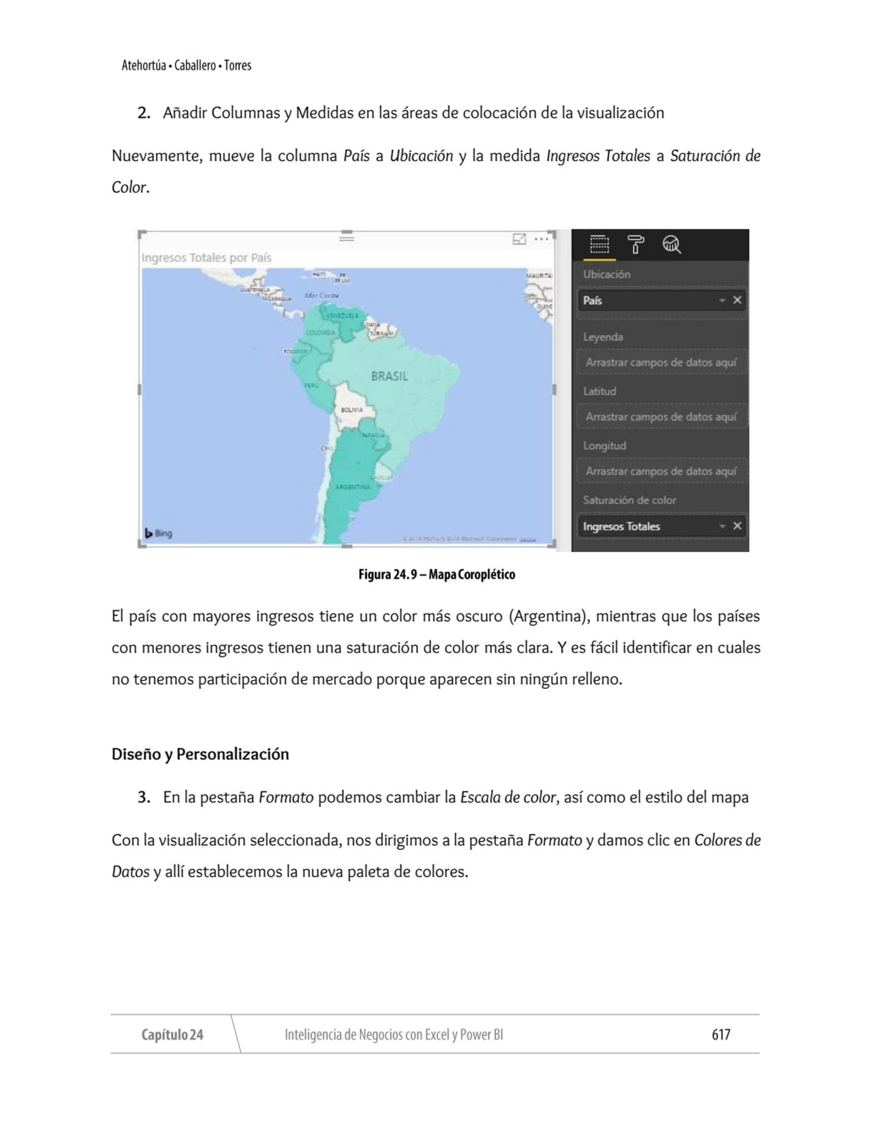 2. Añadir Columnas y Medidas en las áreas de colocación de la visualización
Nuevamente, mueve la c…