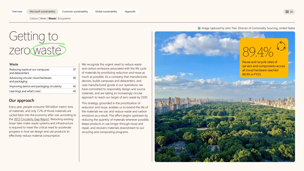  
Overview Microsoft sustainability Customer sustainability Global sustainability Appendix 35 
Ca…