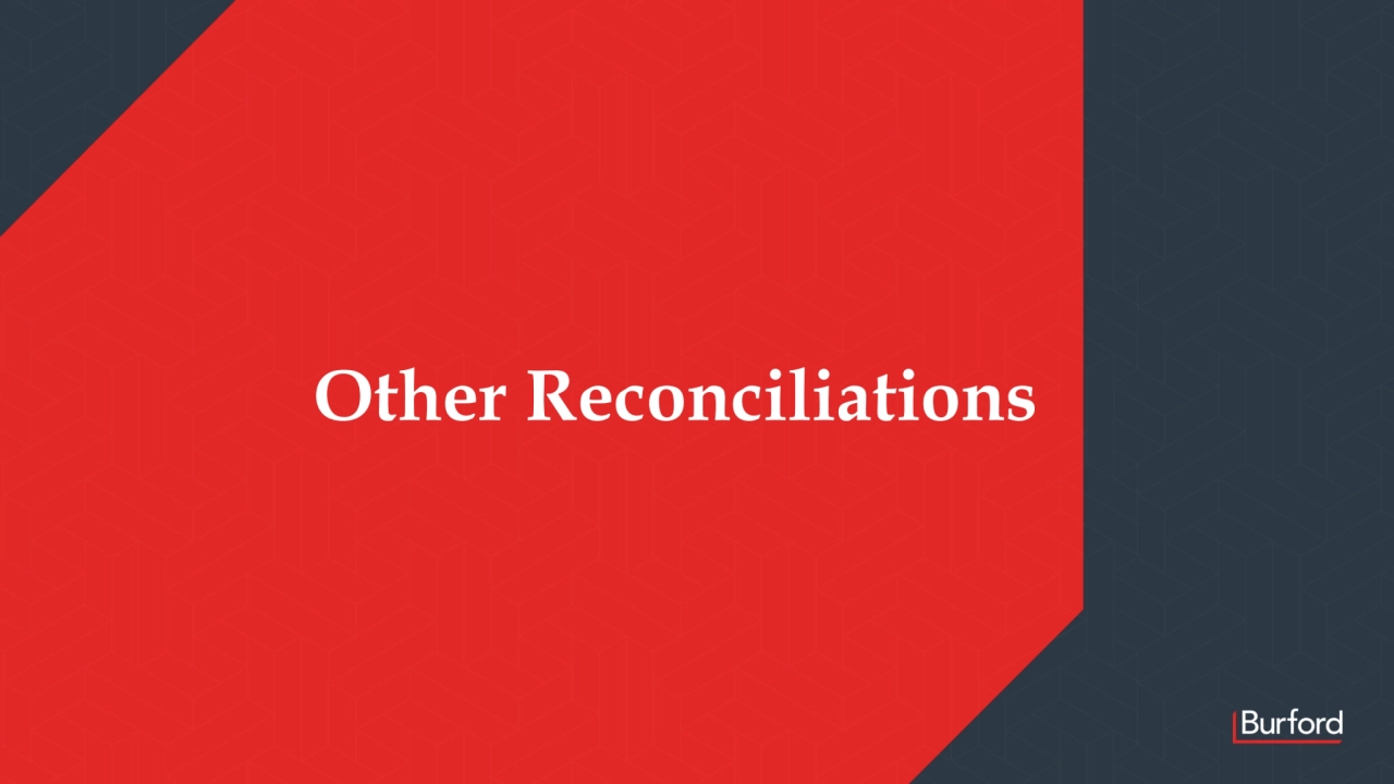 Other Reconciliations