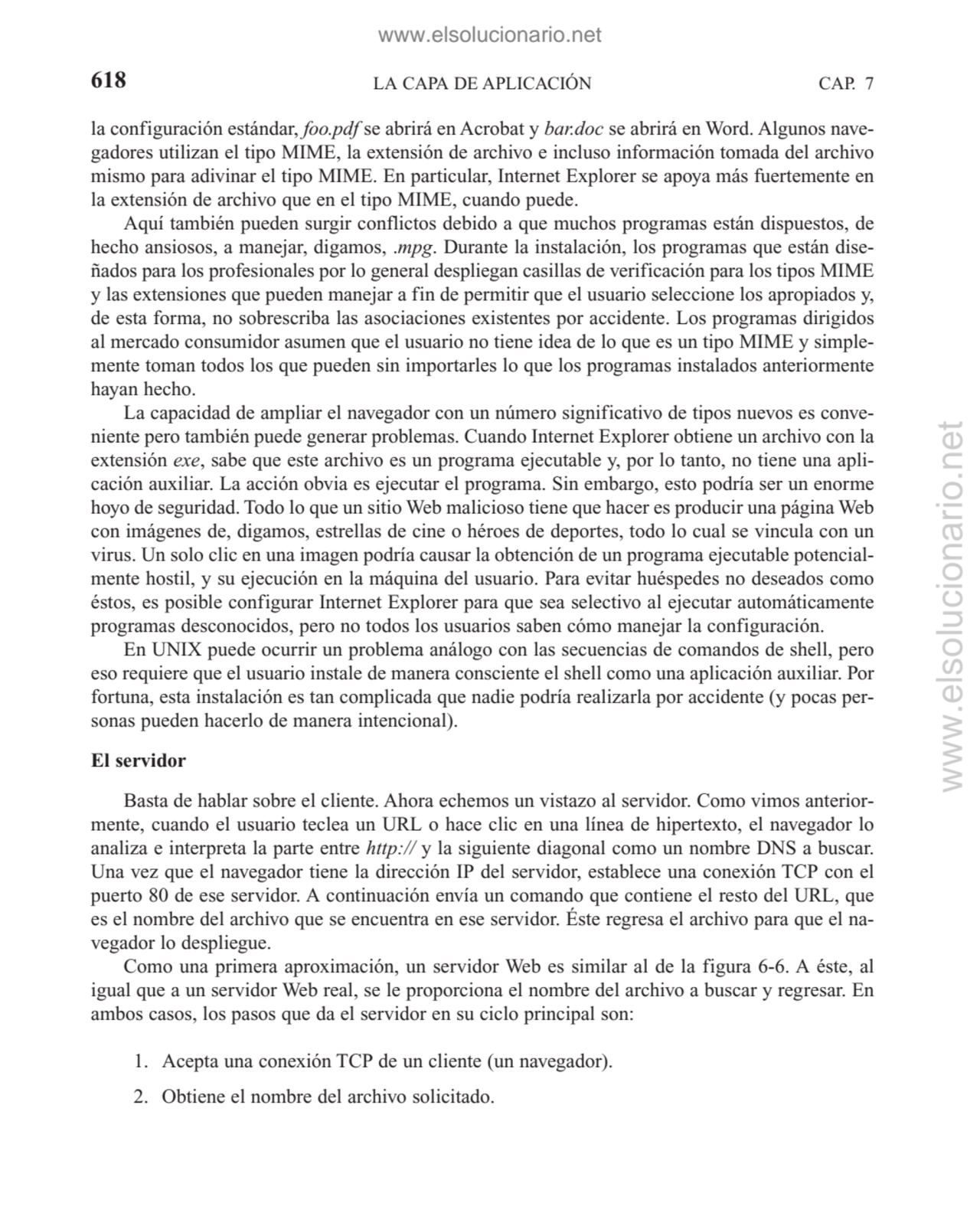 LA CAPA DE APLICACIÓN
la configuración estándar, foo.pdf se abrirá en Acrobat y bar.doc se abrirá …