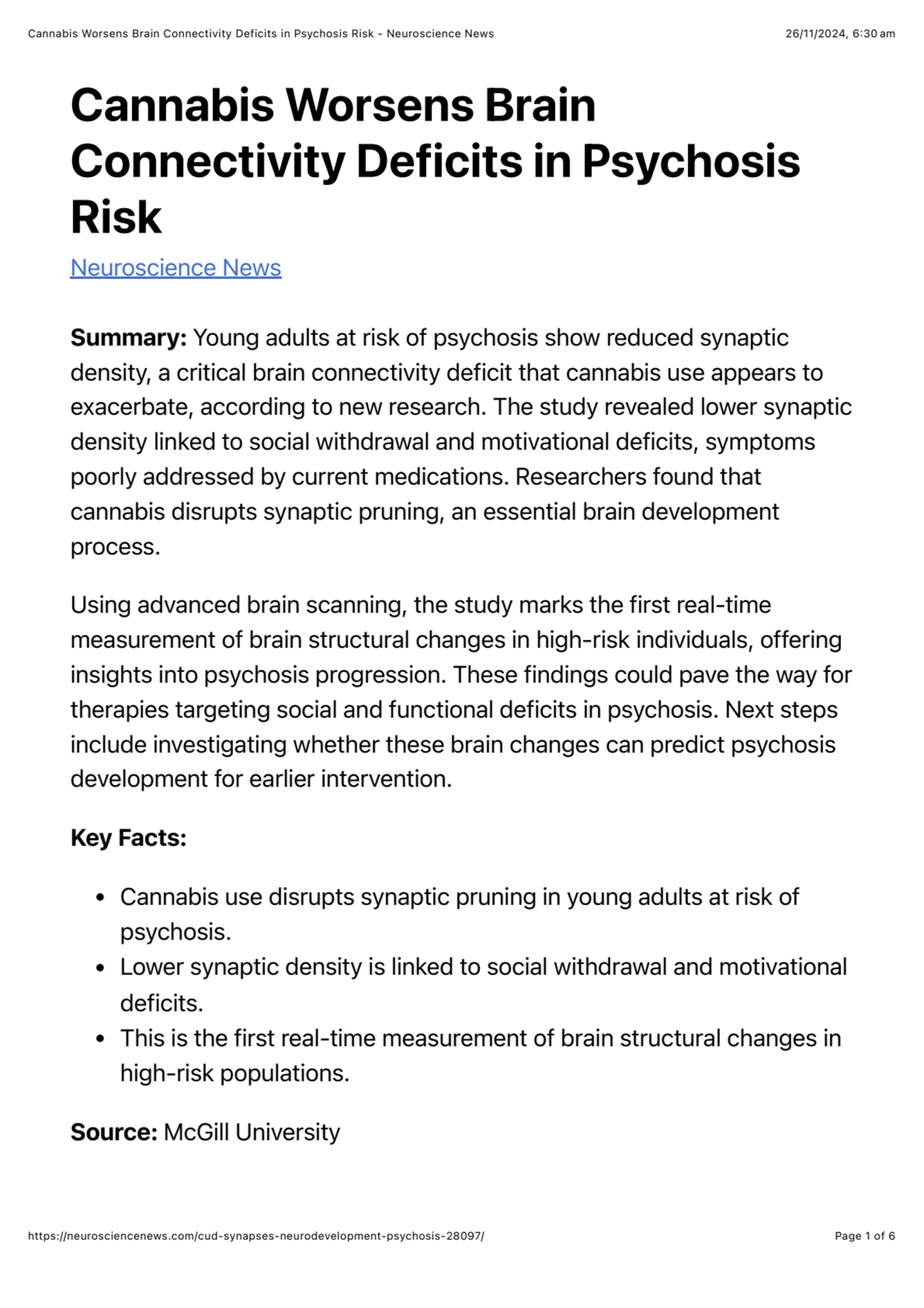 Cannabis Worsens Brain Connectivity Deficits in Psychosis Risk - Neuroscience News