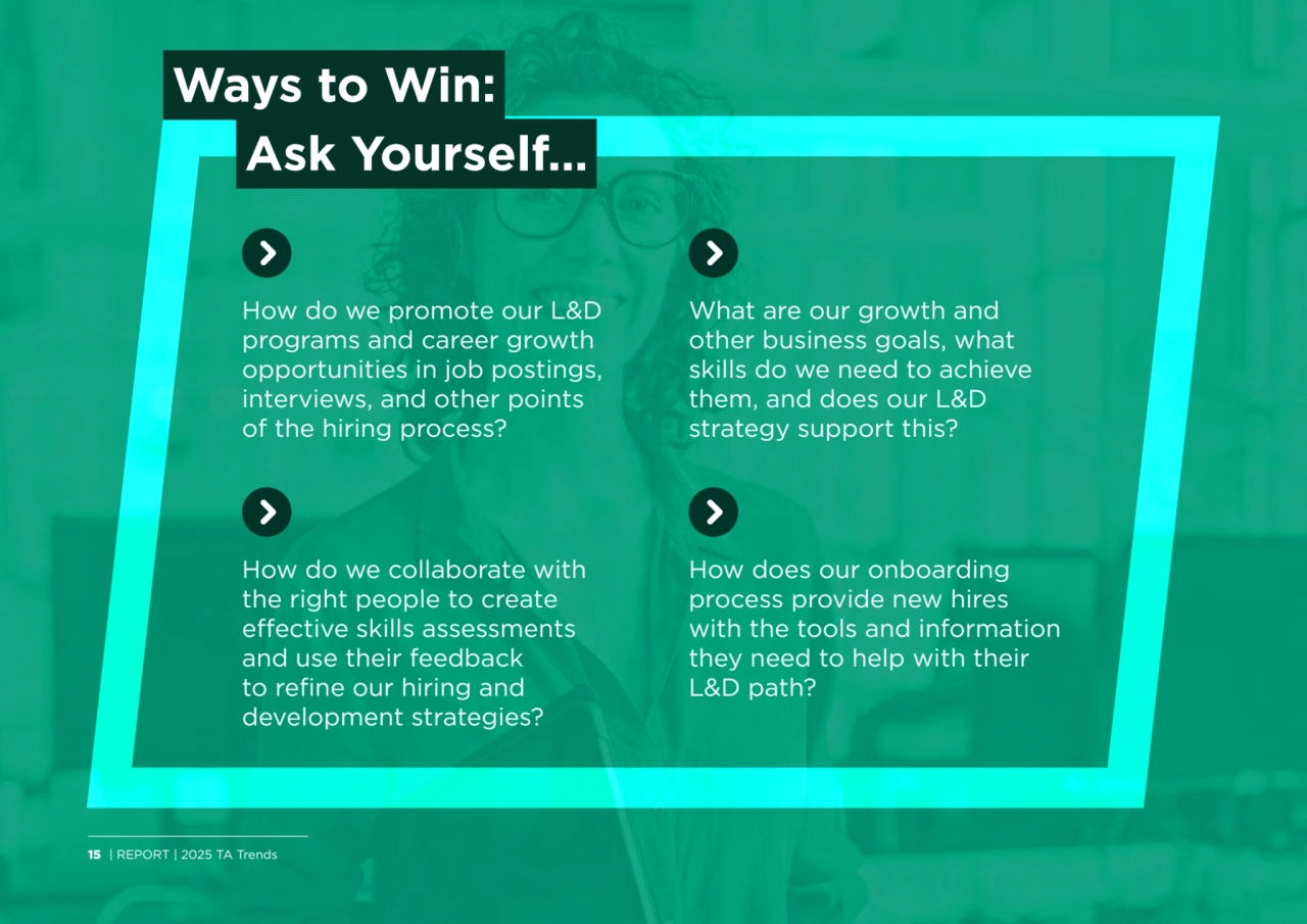 Ways to Win: 
Ask Yourself…
How do we promote our L&D 
programs and career growth 
opportunitie…