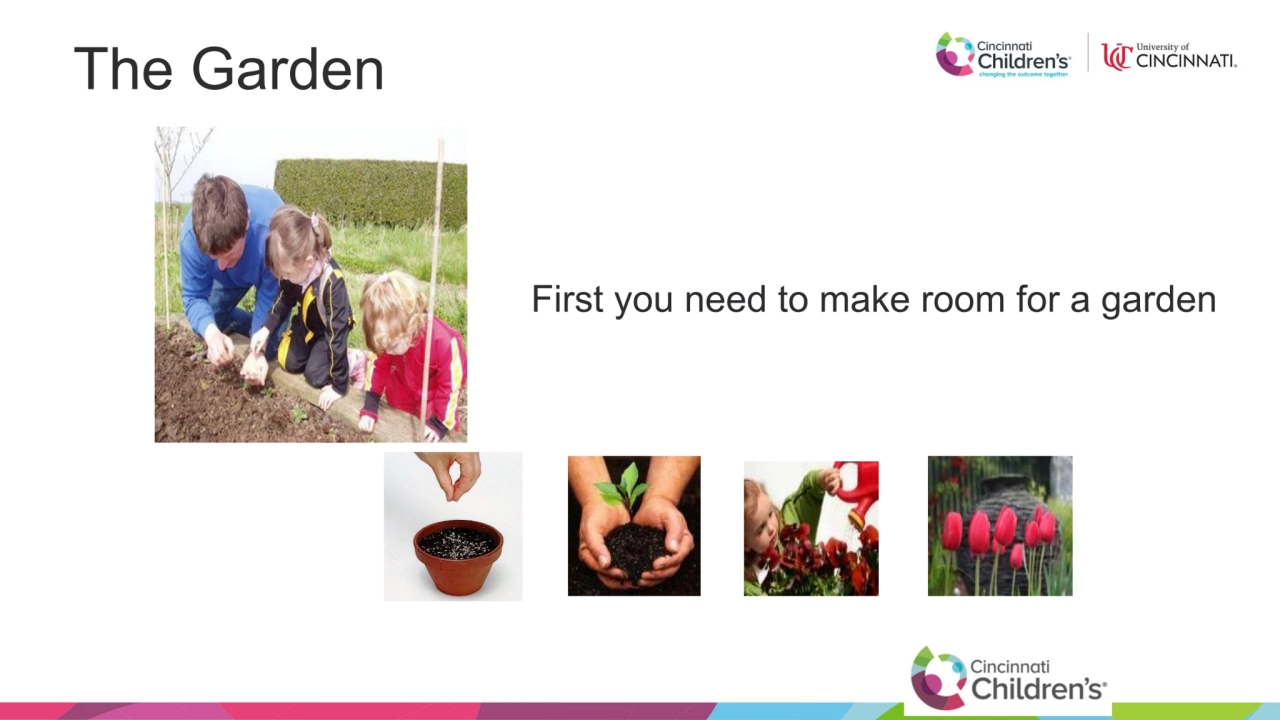 First you need to make room for a garden 
The Garden