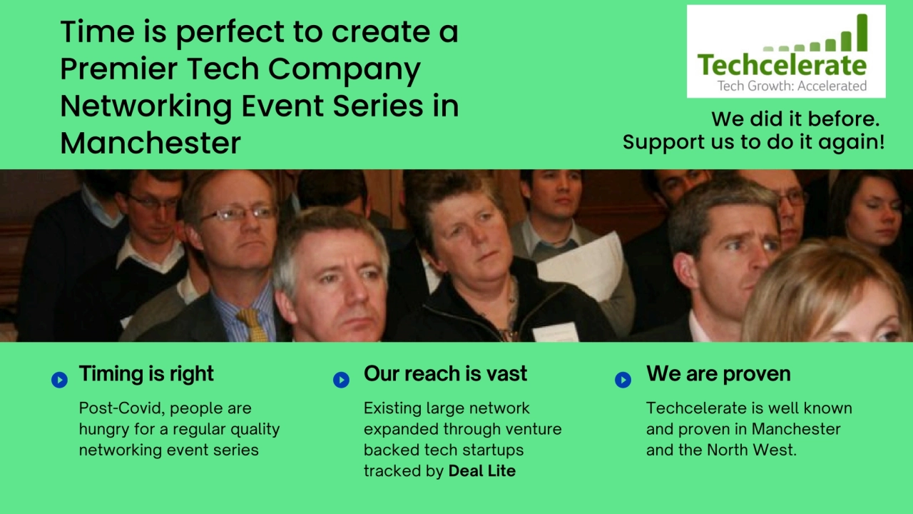 Time is perfect to create a
Premier Tech Company
Networking Event Series in
Manchester
Post-Cov…