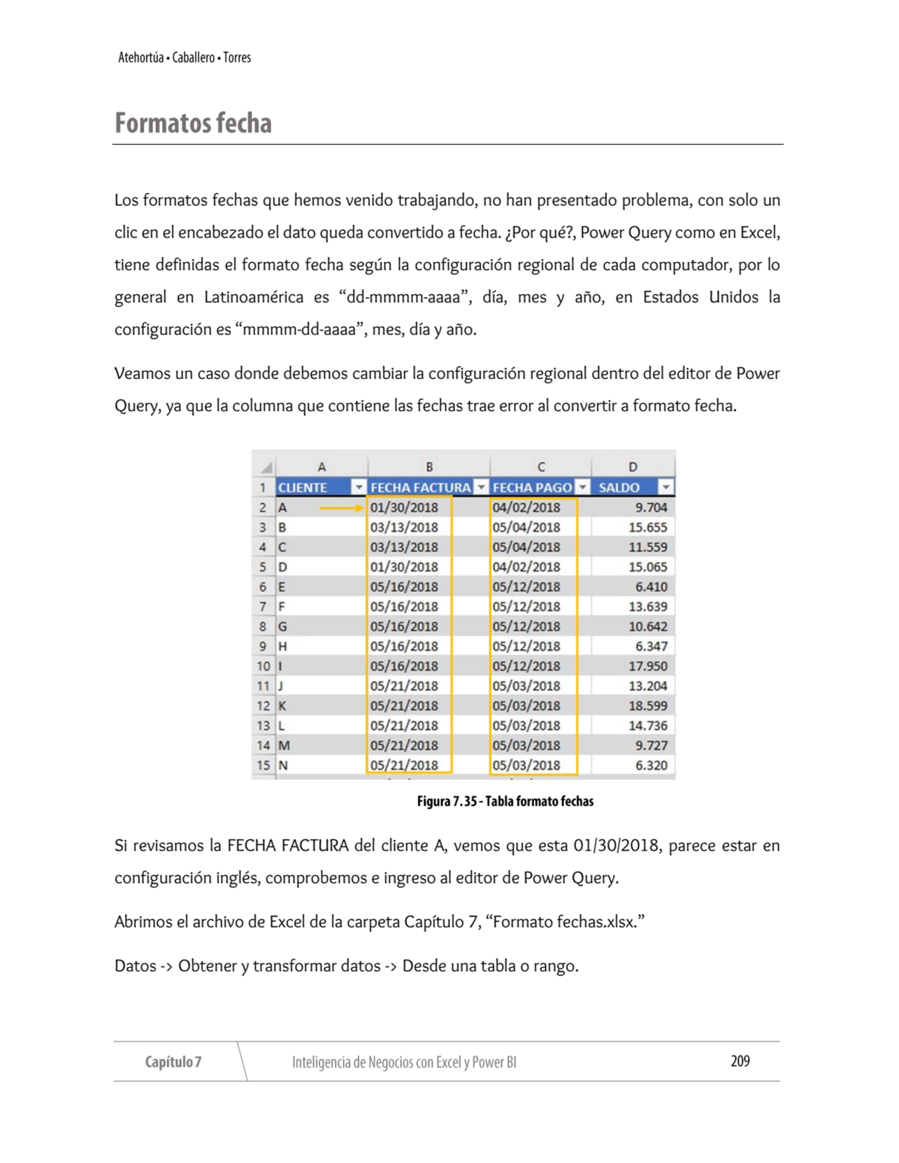 Los formatos fechas que hemos venido trabajando, no han presentado problema, con solo un 
clic en …