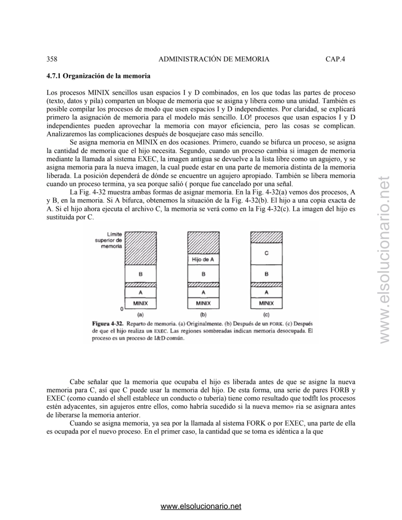 358 ADMINISTRACIÓN DE MEMORIA CAP.4 
 
4.7.1 Organización de la memoria 
Los procesos MINIX senc…