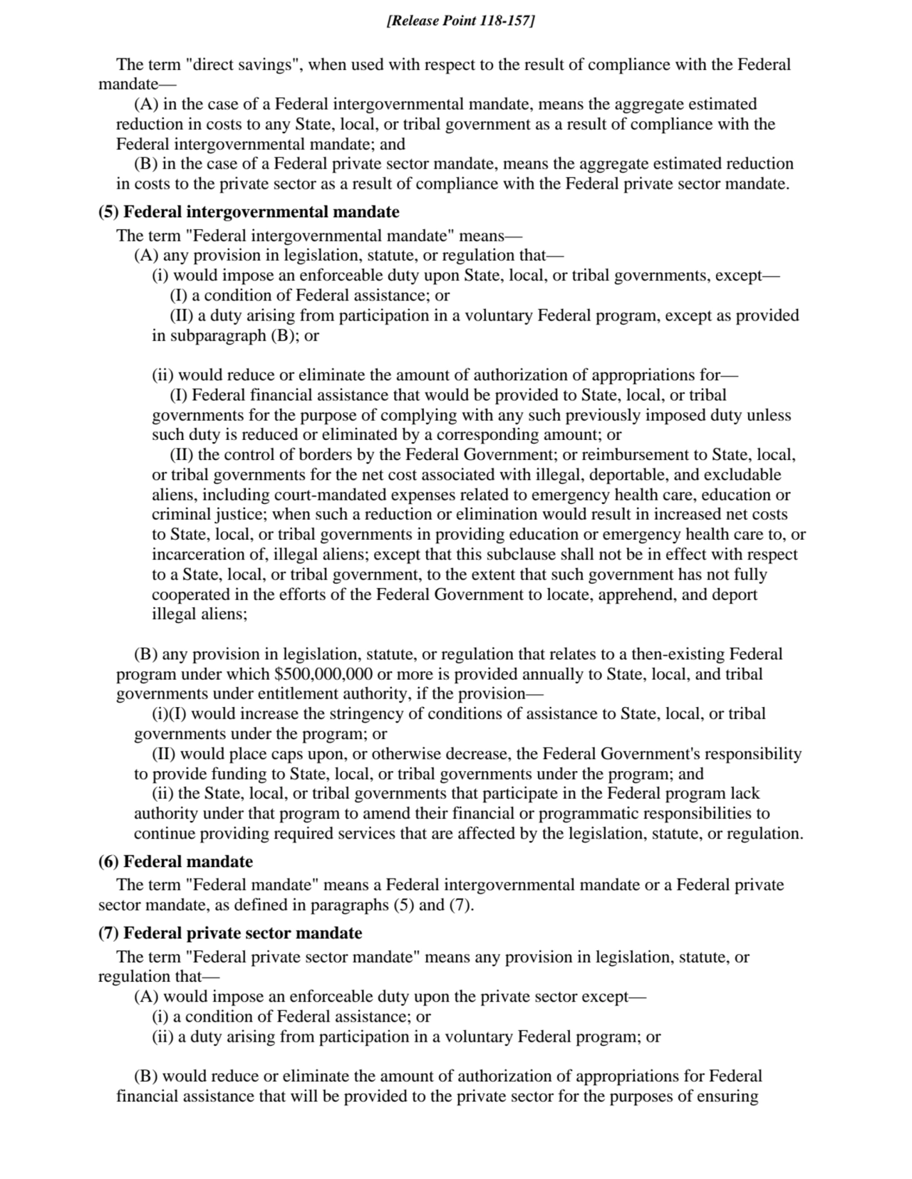 The term "direct savings", when used with respect to the result of compliance with the Federal
man…