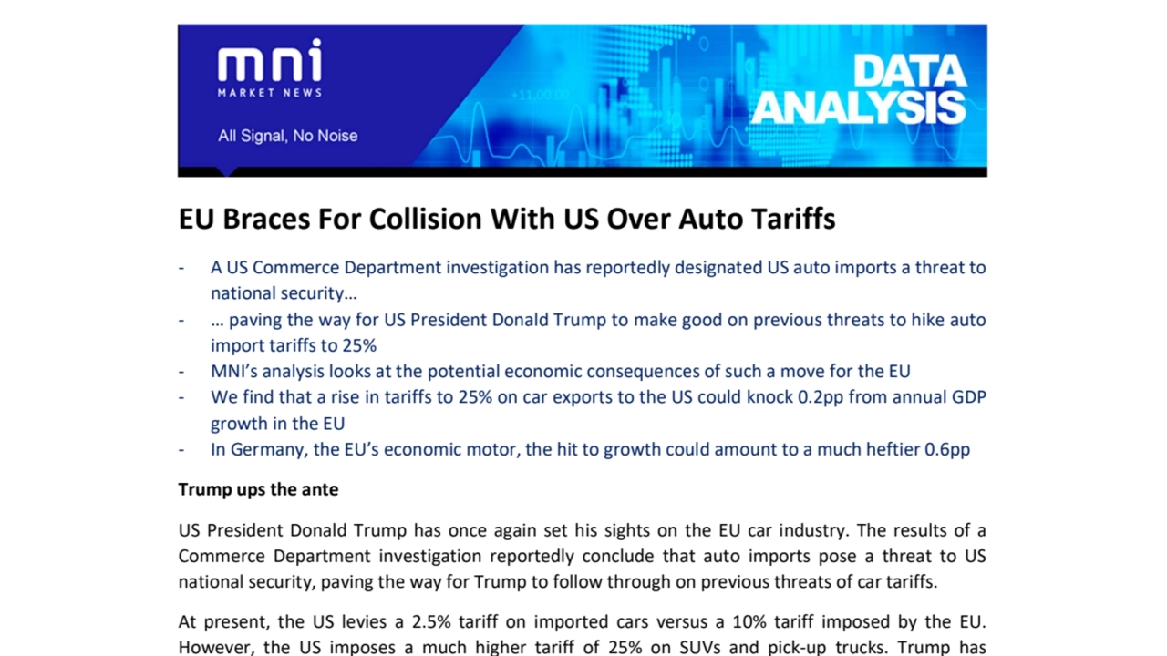 EU Braces For Collision With US Over Auto Tariffs