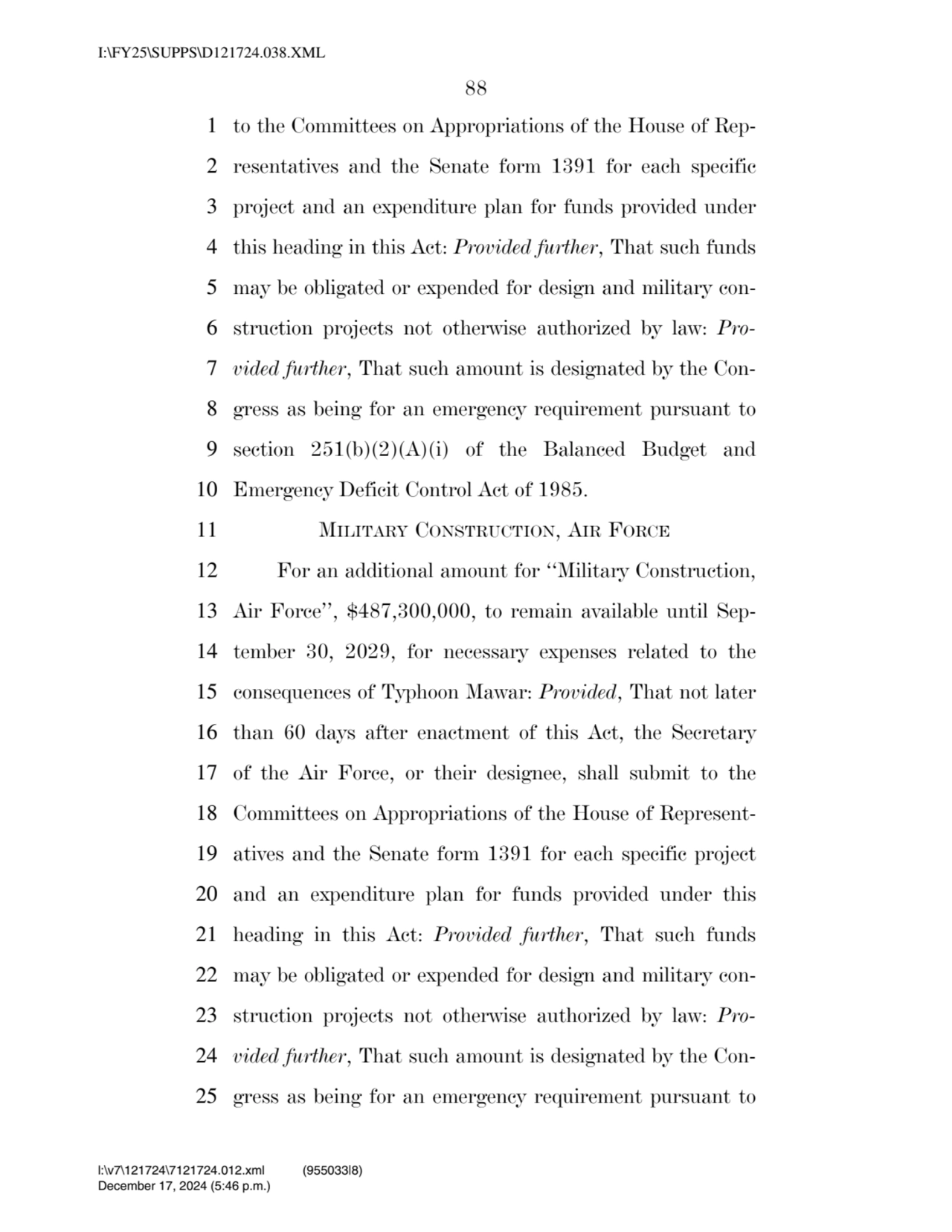 88 
1 to the Committees on Appropriations of the House of Rep2 resentatives and the Senate form 1…