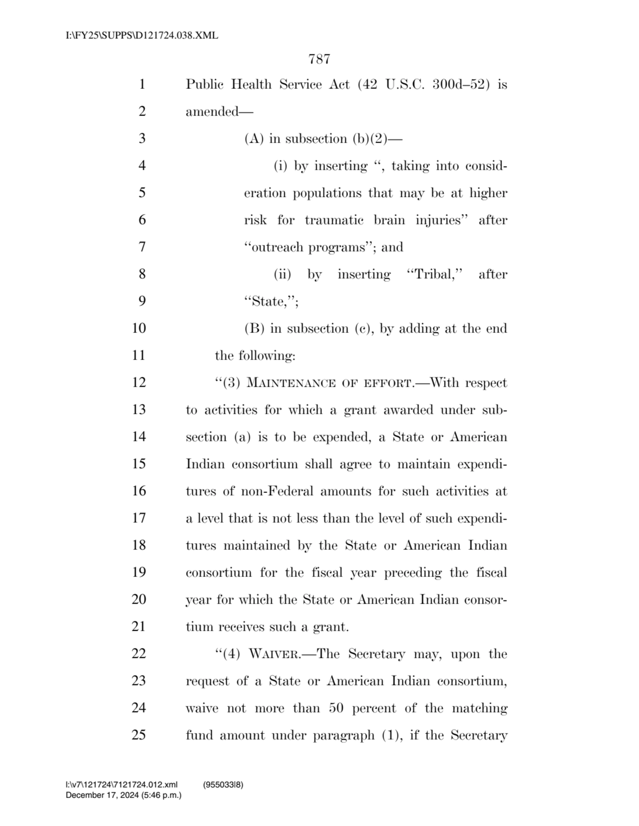 787 
1 Public Health Service Act (42 U.S.C. 300d–52) is 
2 amended— 
3 (A) in subsection (b)(2)—…