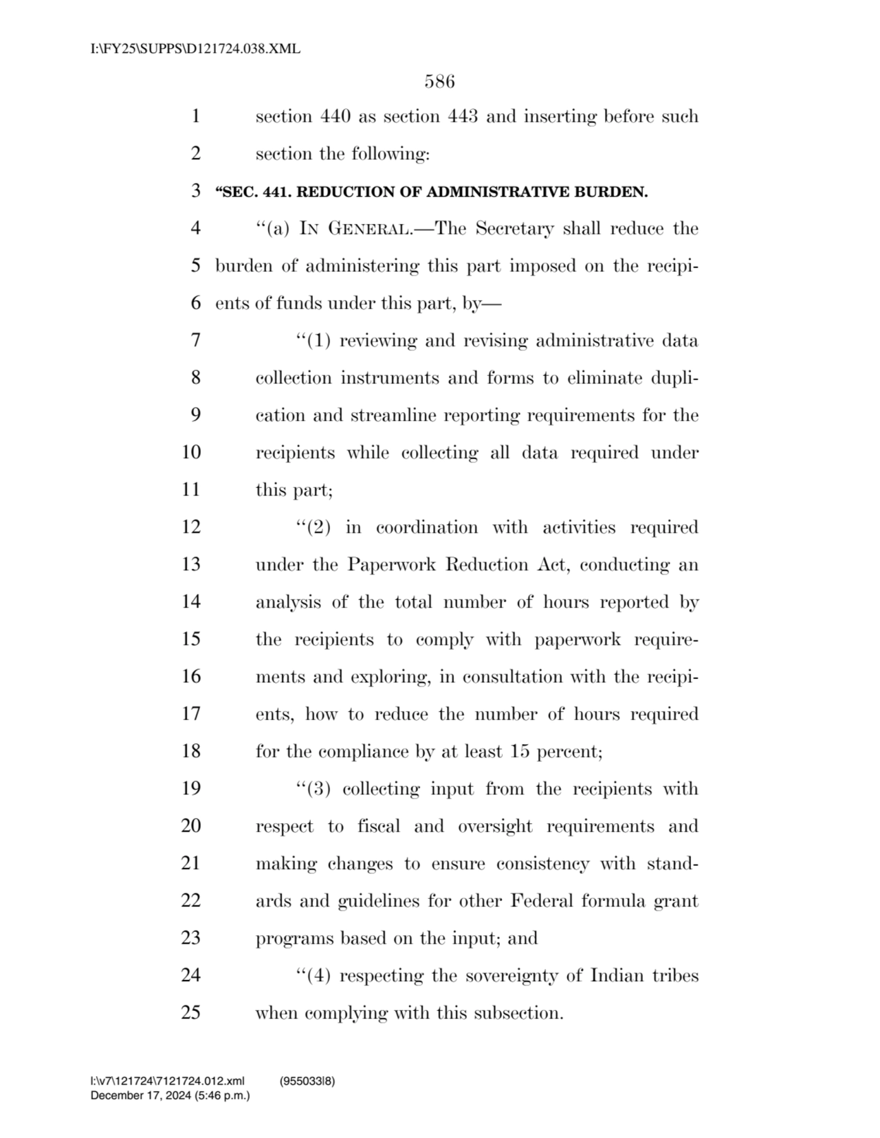 586 
1 section 440 as section 443 and inserting before such 
2 section the following: 
3 ‘‘SEC. …