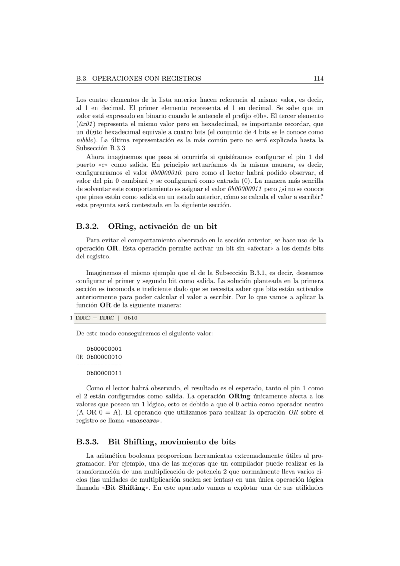 B.3. OPERACIONES CON REGISTROS 114
Los cuatro elementos de la lista anterior hacen referencia al m…