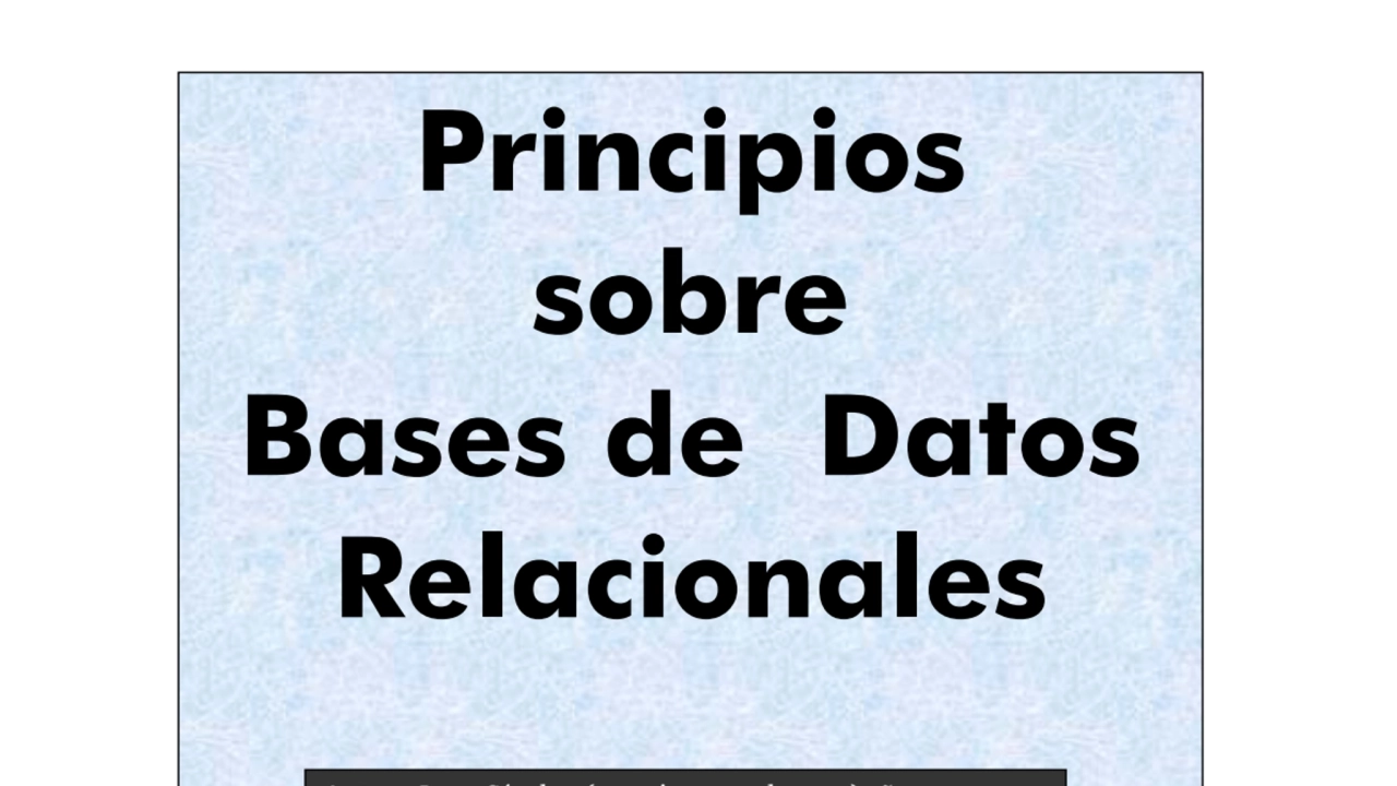 Principles of Relational Databases